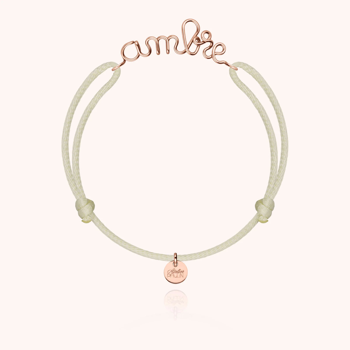 cord bracelet personalised name rose gold Atelier Paulin Australia --colour_nude