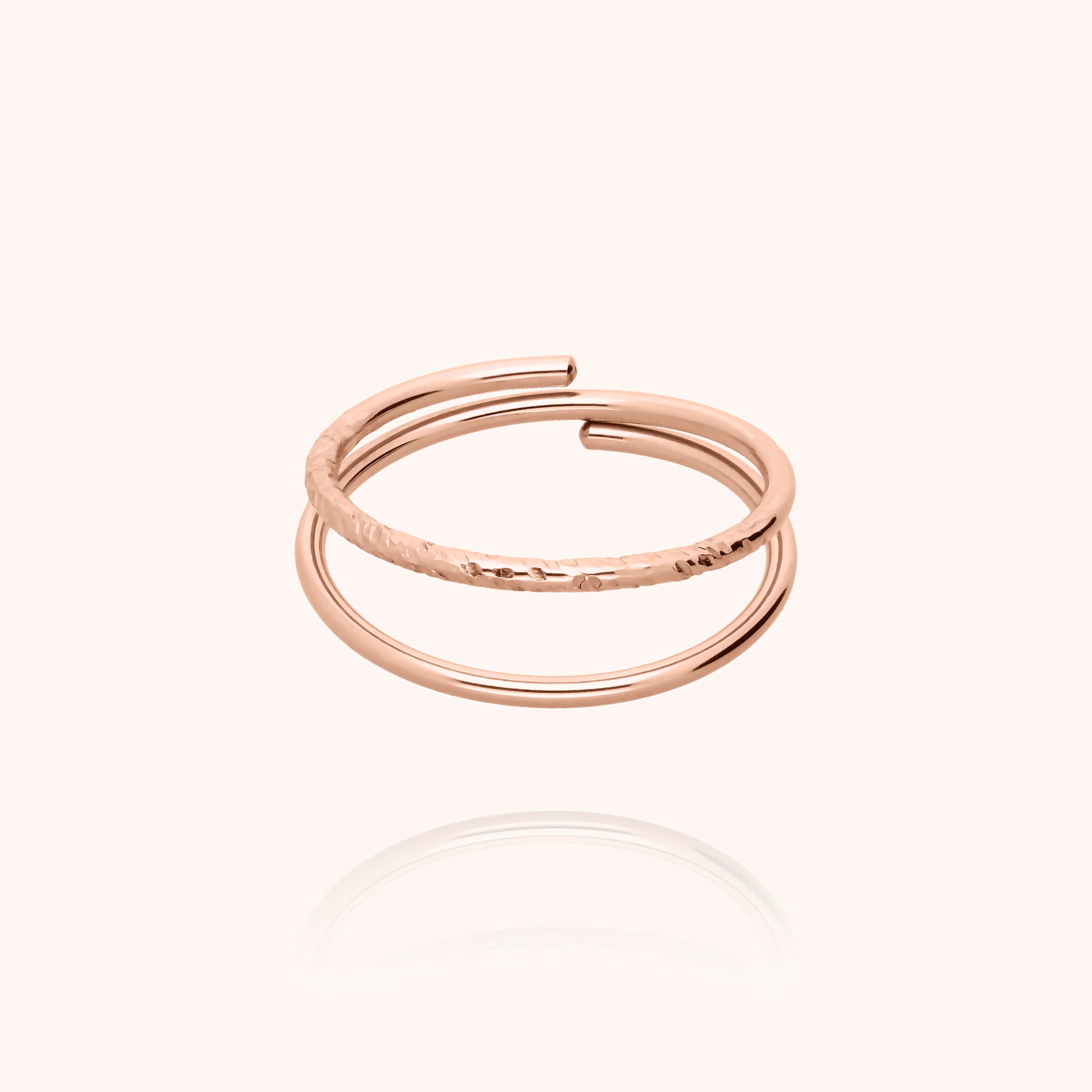 Aphrodite ring with double bands 14k rose gold-filled handcrafted in Paris Atelier Paulin Australia
