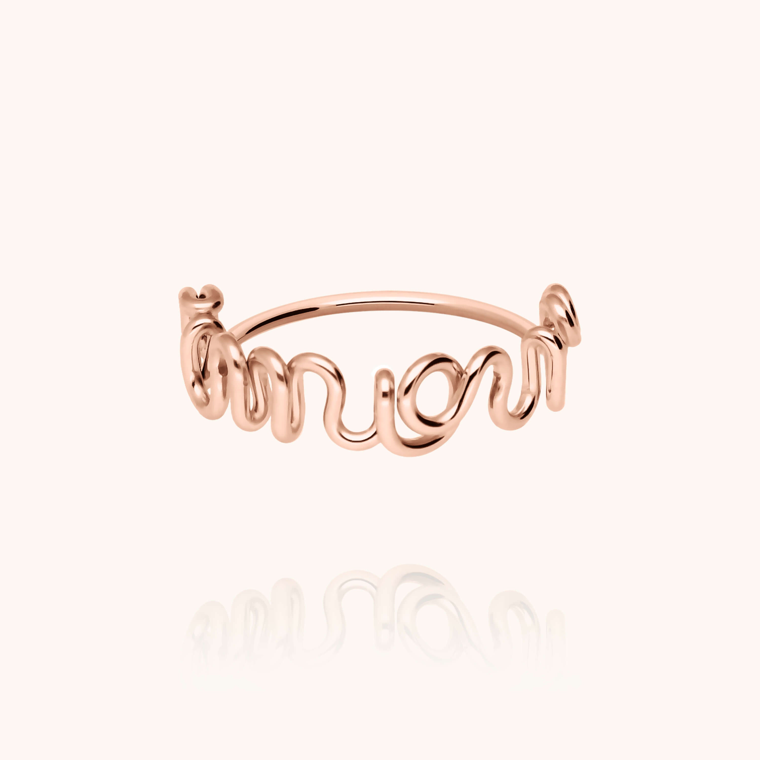 Original ring with french word Amour 14k rose gold-filled handmade Atelier Paulin Australia