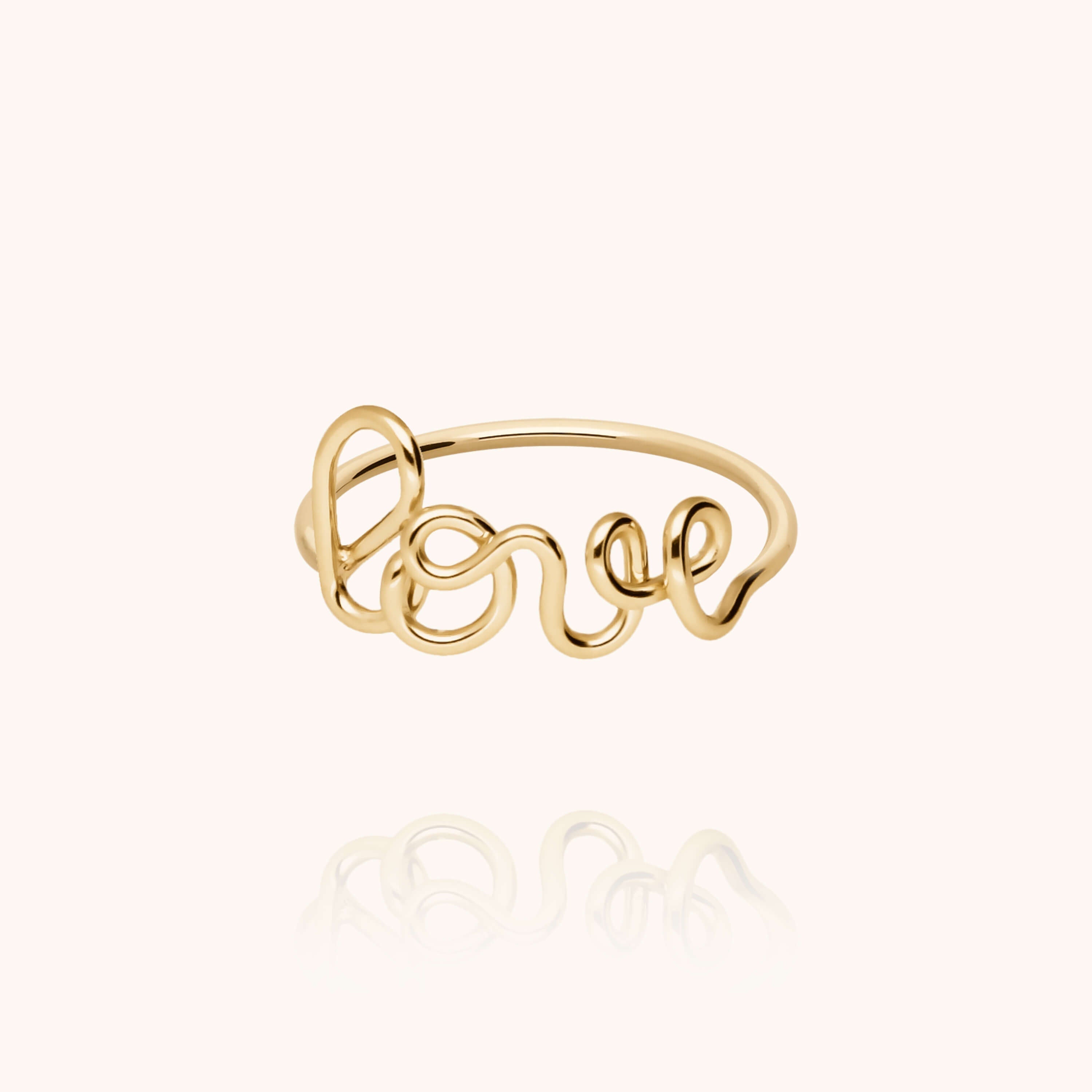Original ring word Love 14K yellow gold-filled handmade Atelier Paulin Australia