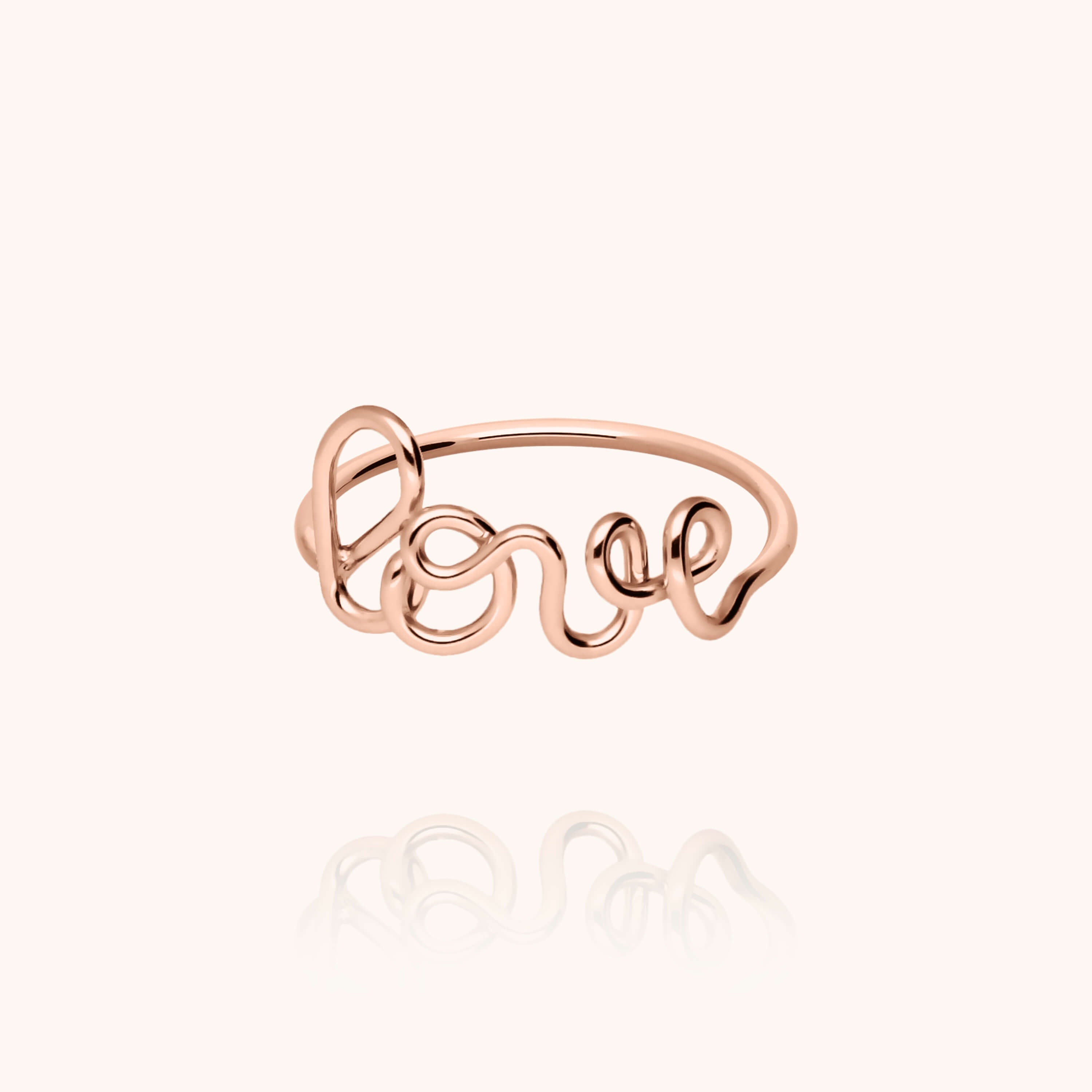 Original ring word Love 14K rose gold-filled handmade Atelier Paulin Australia