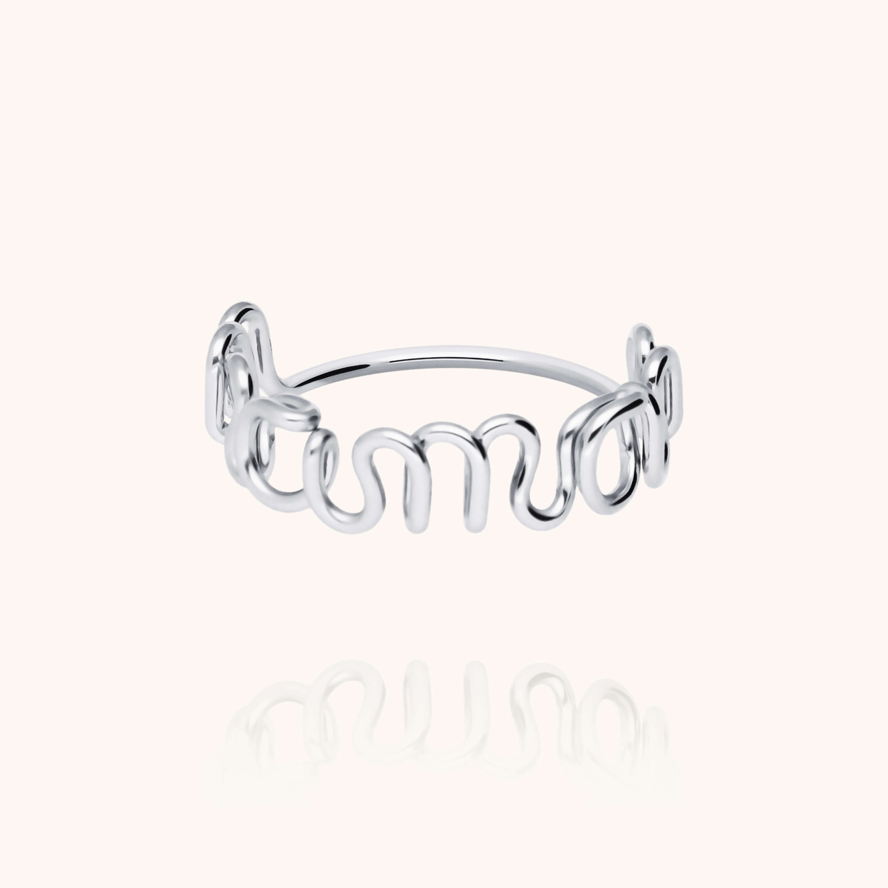Original ring with french word maman mum sterling silver handmade Atelier Paulin Australia