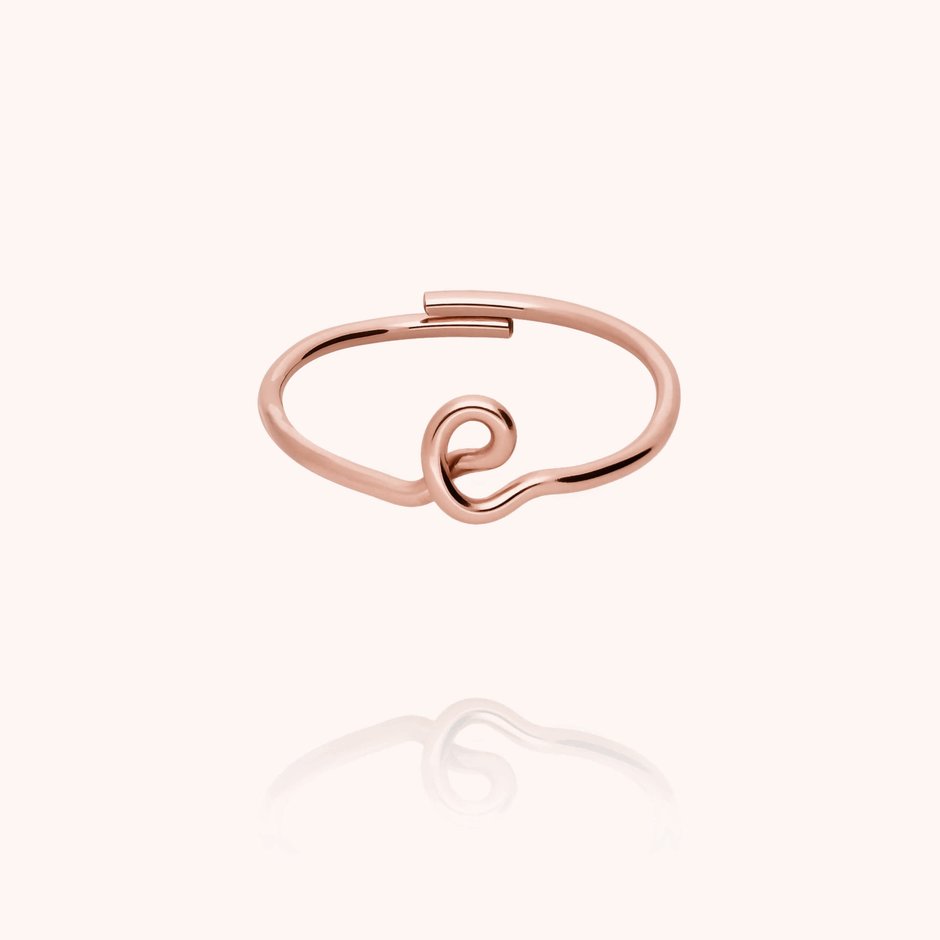 Original ring with initials letter e personalisation rose gold handmade Atelier Paulin Australia