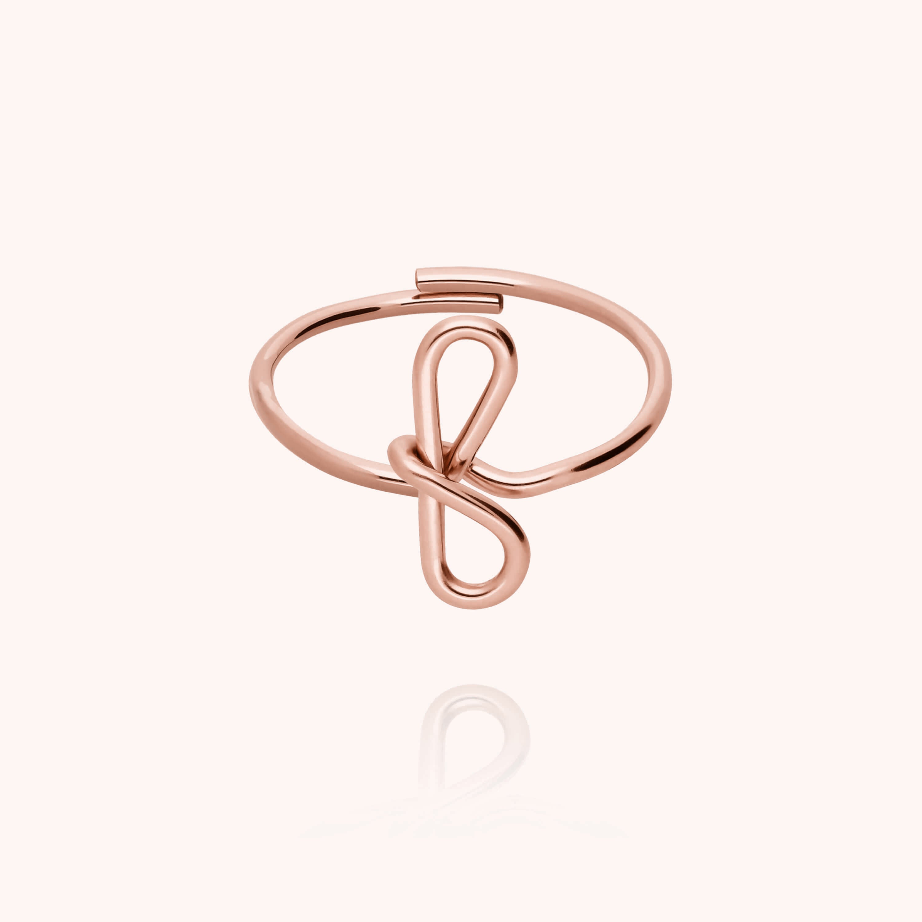 Original ring with initials letter f personalisation rose gold handmade Atelier Paulin Australia