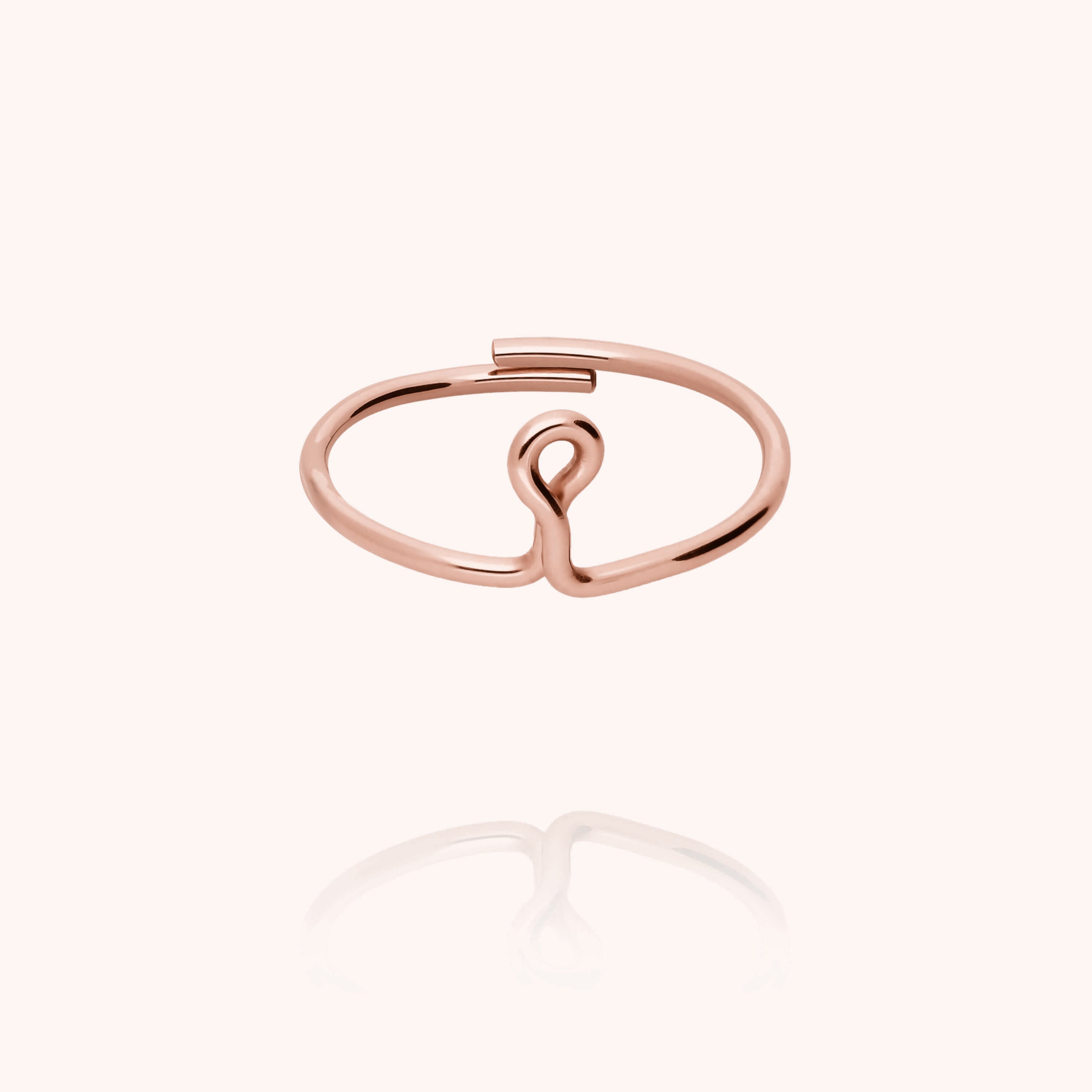 Original ring with initials letter i personalisation rose gold handmade Atelier Paulin Australia
