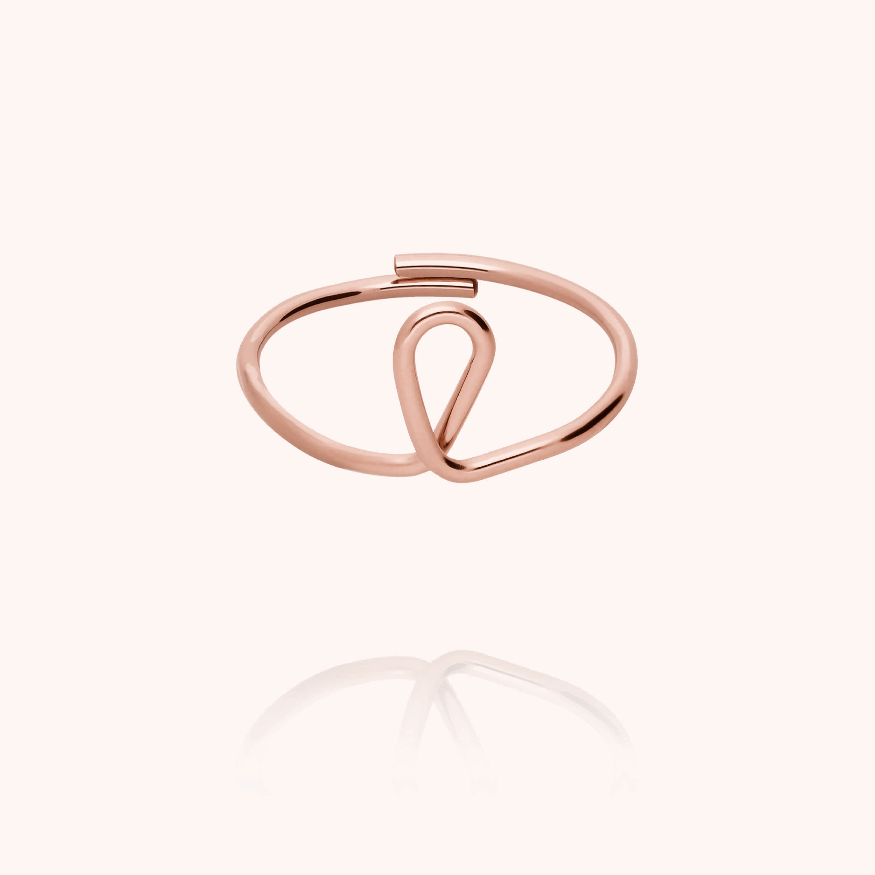 Original ring with initials letter l personalisation rose gold handmade Atelier Paulin Australia
