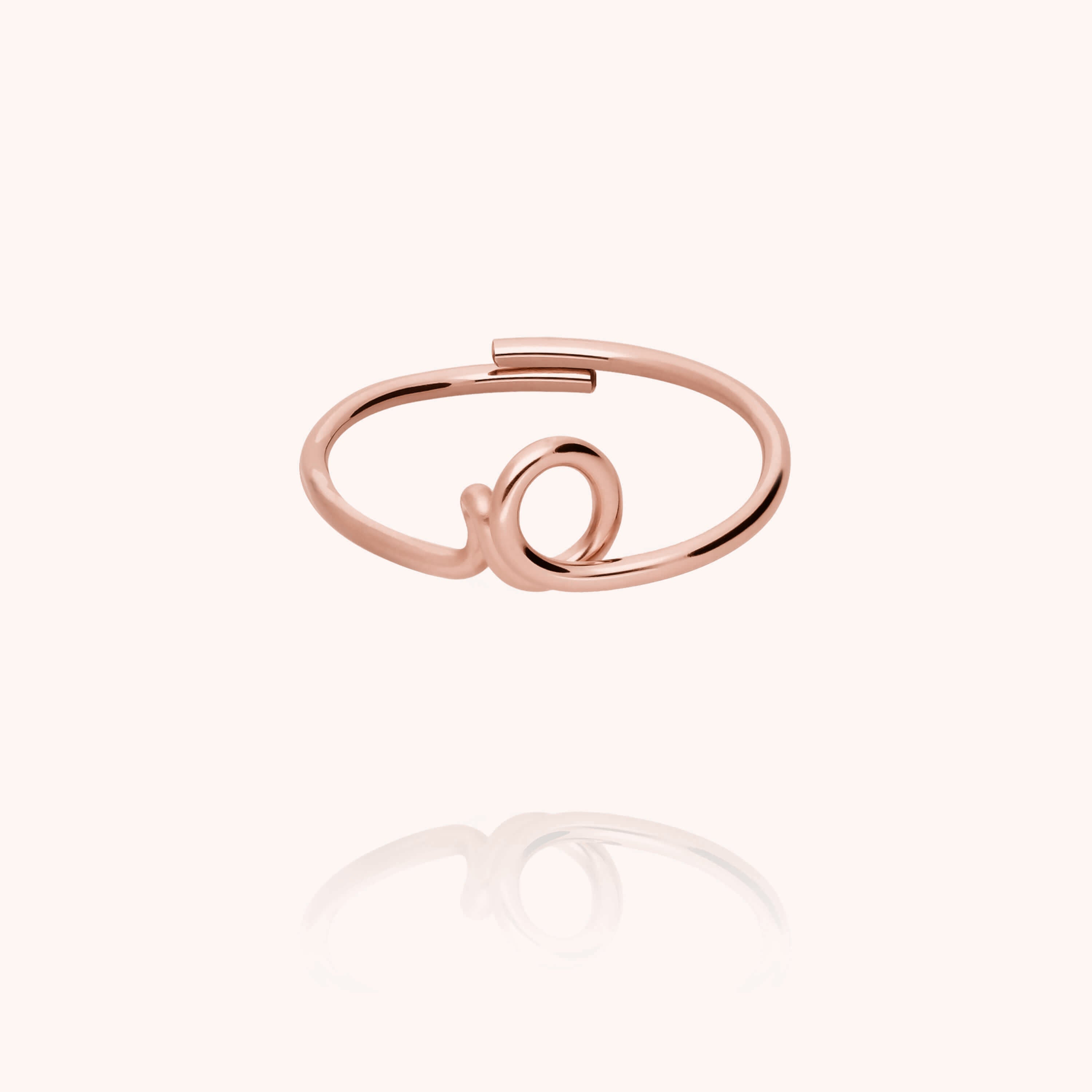 Original ring with initials letter o personalisation rose gold handmade Atelier Paulin Australia