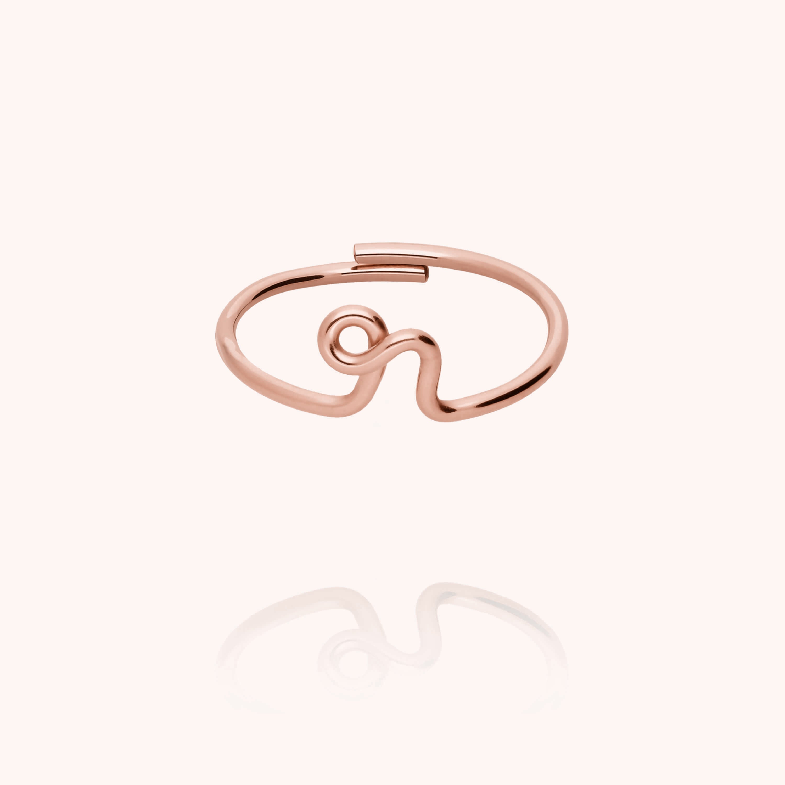 Original ring with initials letter r personalisation rose gold handmade Atelier Paulin Australia