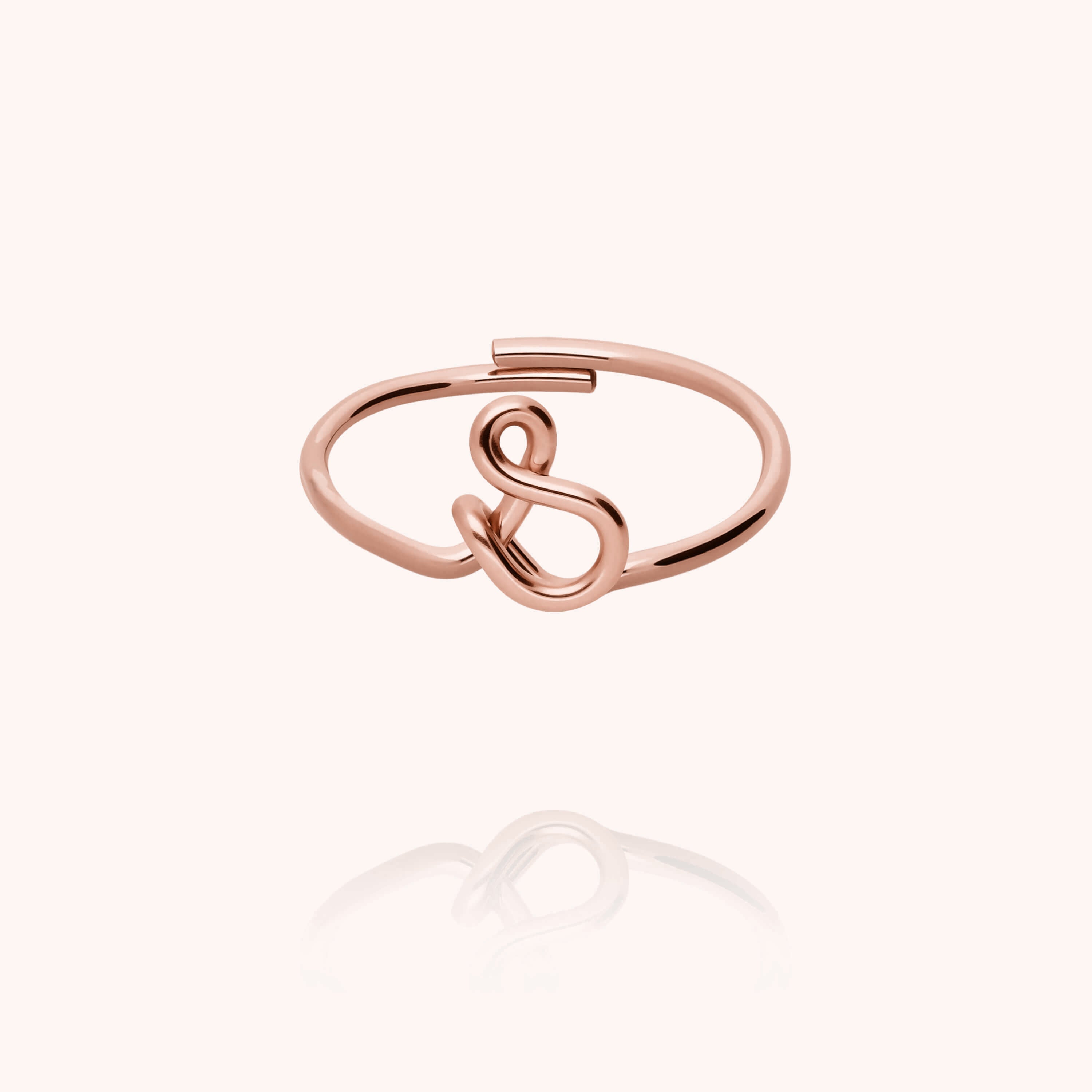 Original ring with initials letter s personalisation rose gold handmade Atelier Paulin Australia