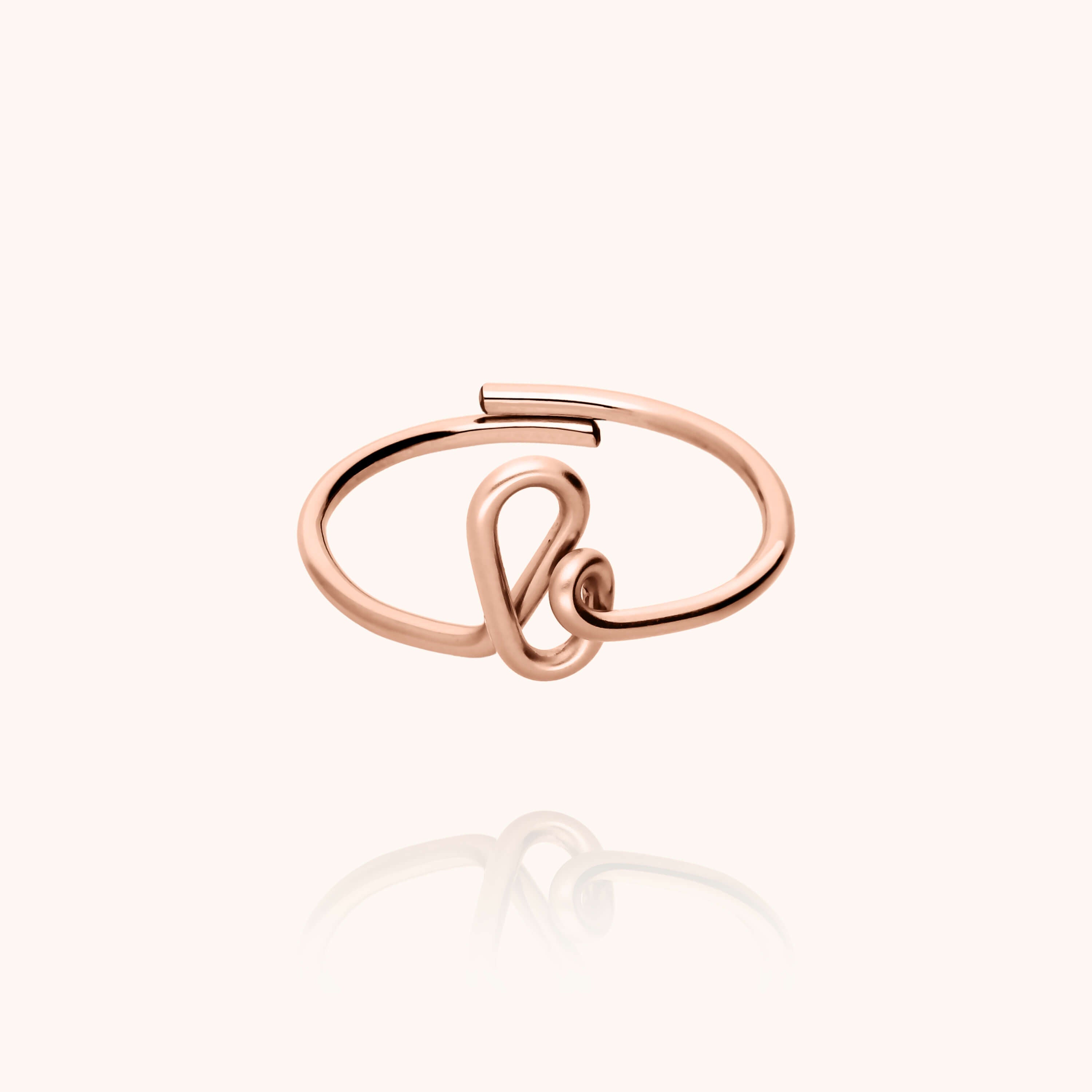 Original ring with initials letter b personalisation 14K rose gold-filled handmade Atelier Paulin Australia