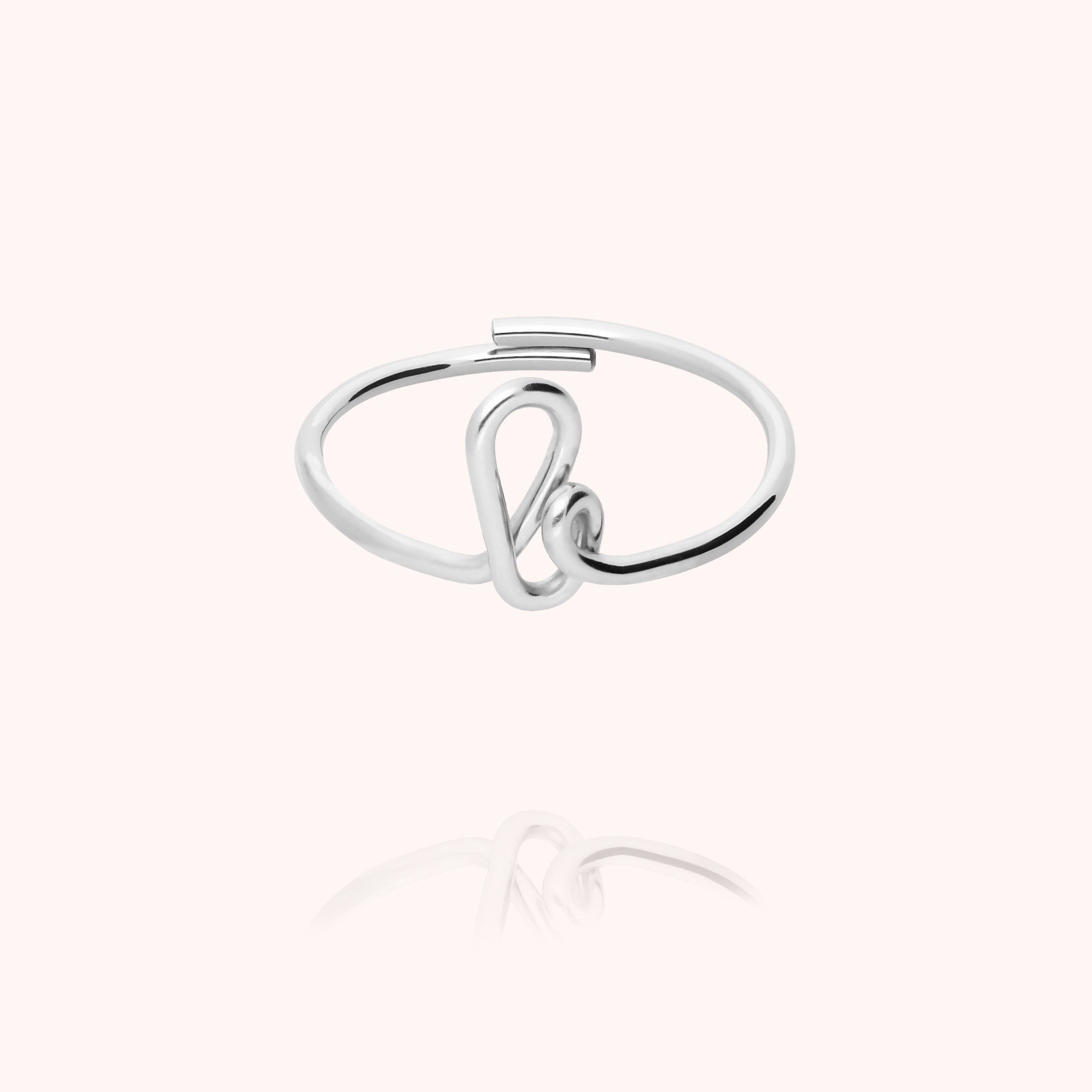 Initials ring with letter b personalisation silver handmade Atelier Paulin Australia --letter_b