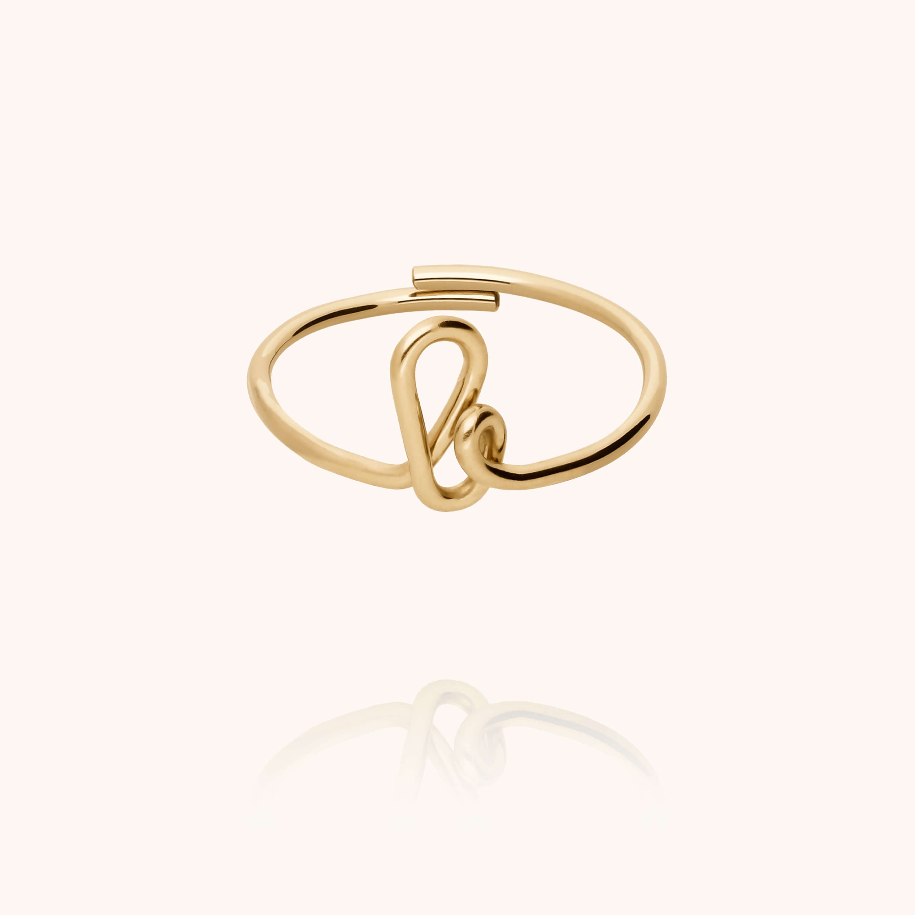 Original ring with initials letter b personalisation yellow gold handmade Atelier Paulin Australia --letter_b
