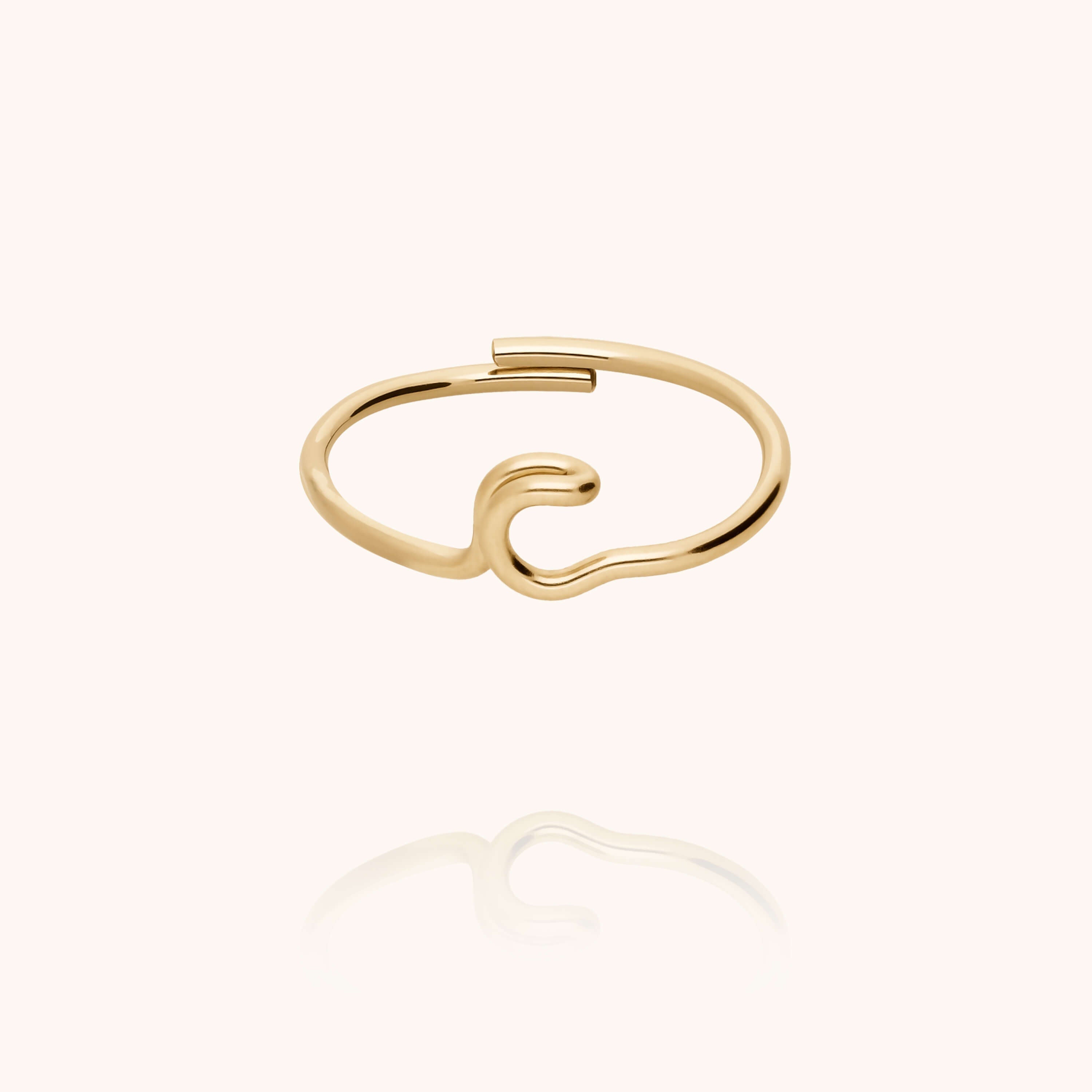 Original ring with initials letter c personalisation yellow gold handmade Atelier Paulin Australia --letter_c