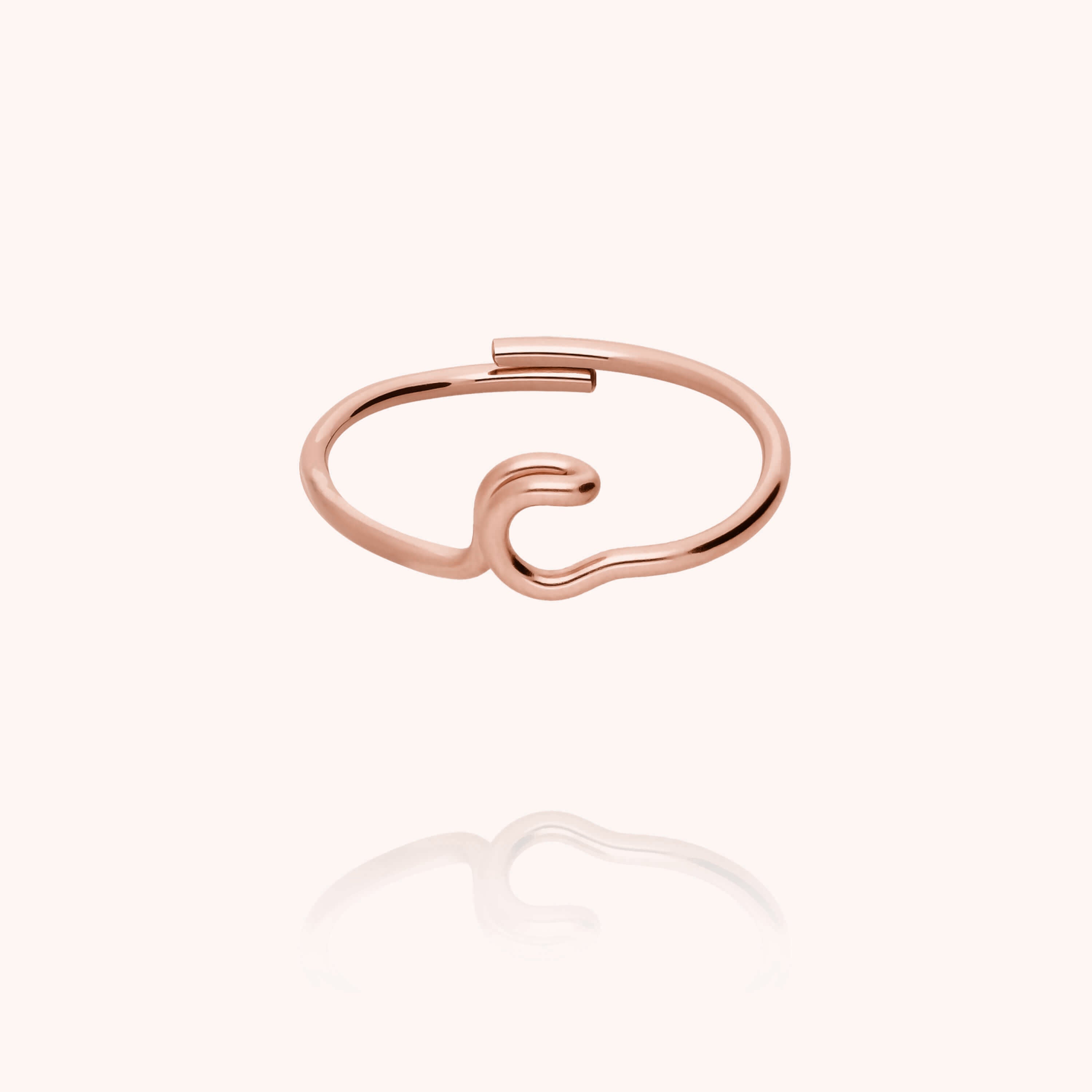 Original ring with initials letter c personalisation rose gold handmade Atelier Paulin Australia