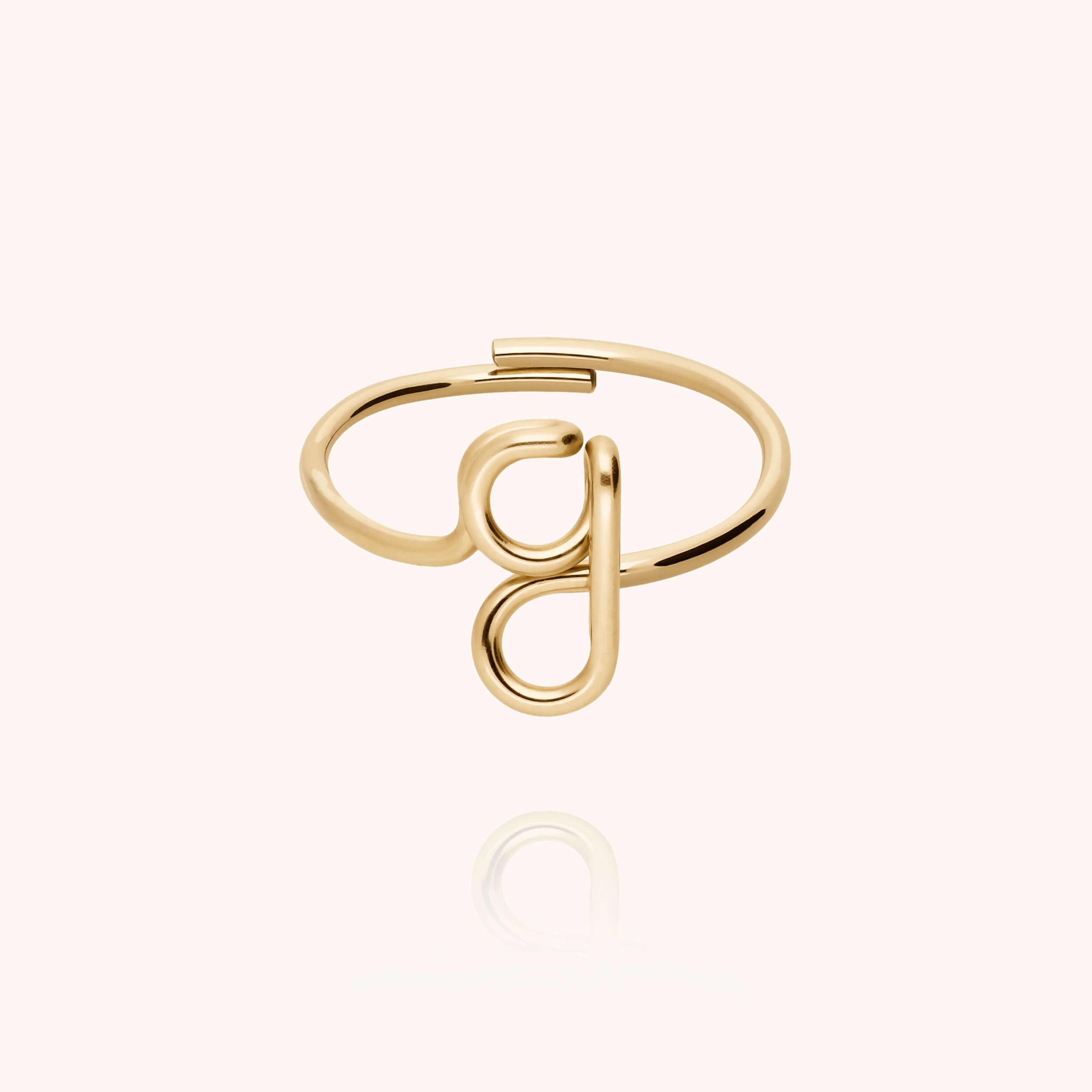 Original ring with initials letter g personalisation yellow gold handmade Atelier Paulin Australia --letter_g