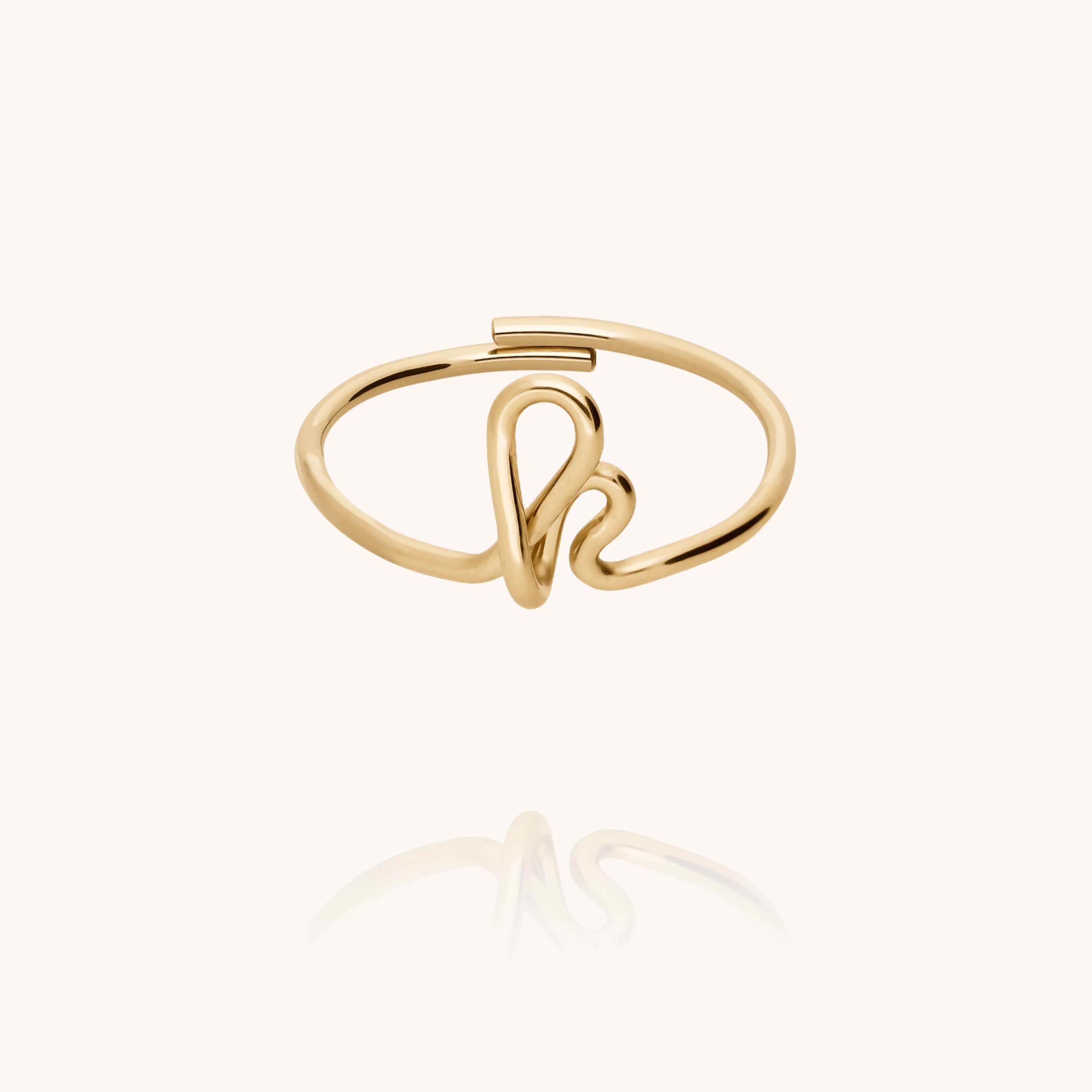 Original ring with initials letter k personalisation yellow gold handmade Atelier Paulin Australia --letter_k