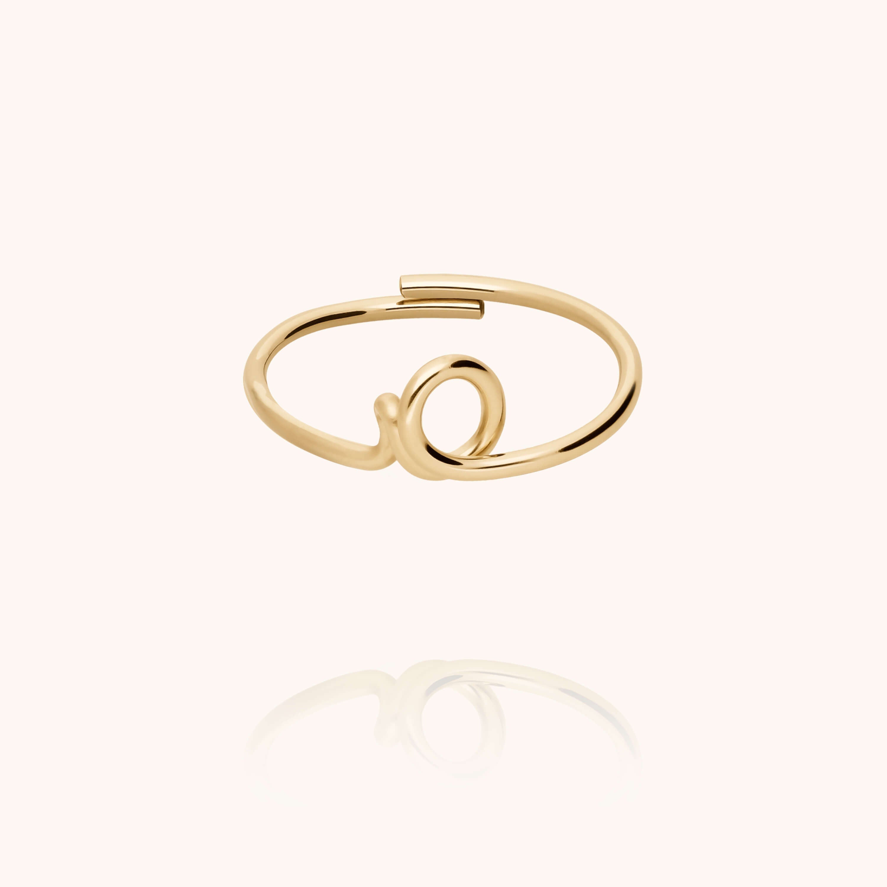 Original ring with initials letter o personalisation yellow gold handmade Atelier Paulin Australia --letter_o