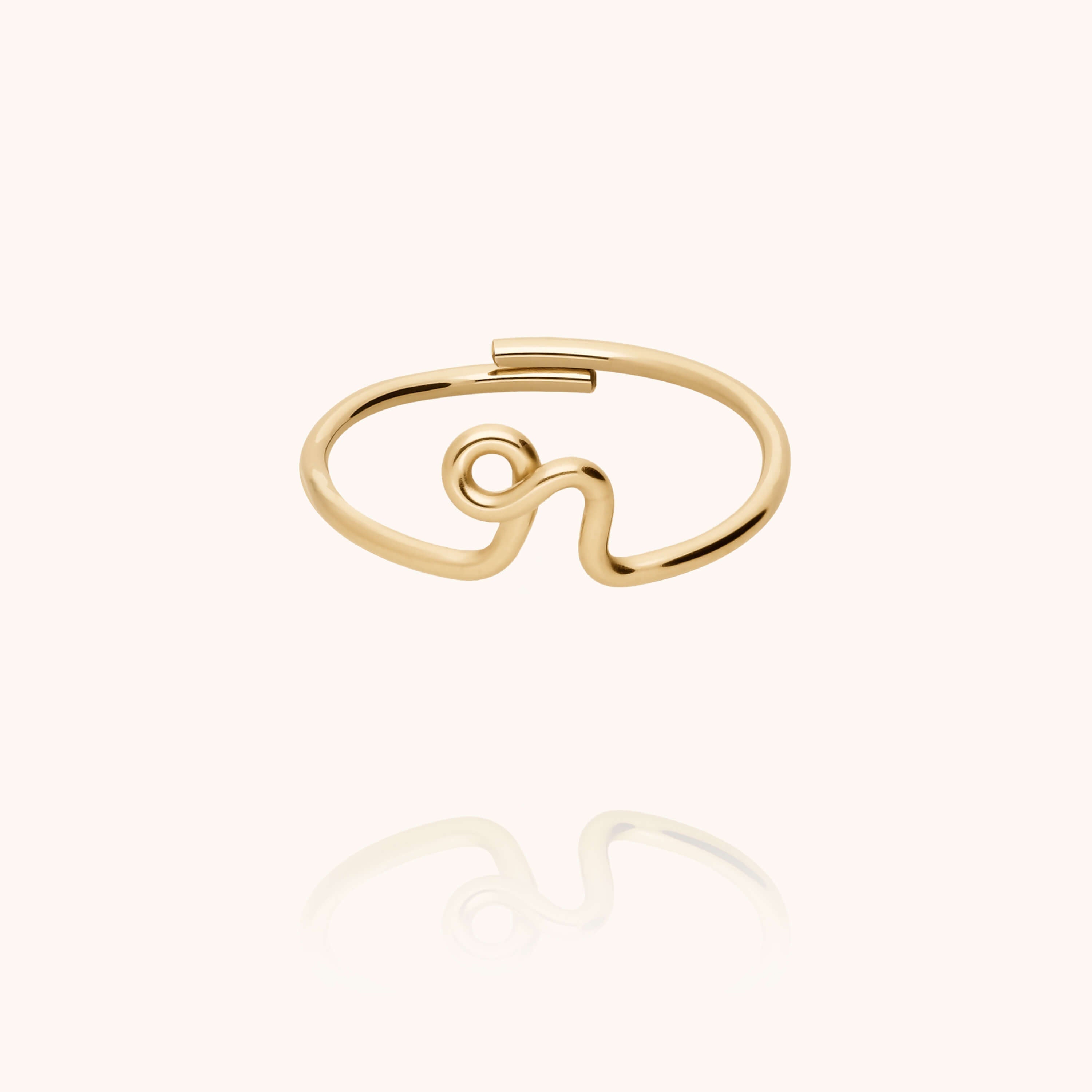 Original ring with initials letter r personalisation yellow gold handmade Atelier Paulin Australia --letter_r