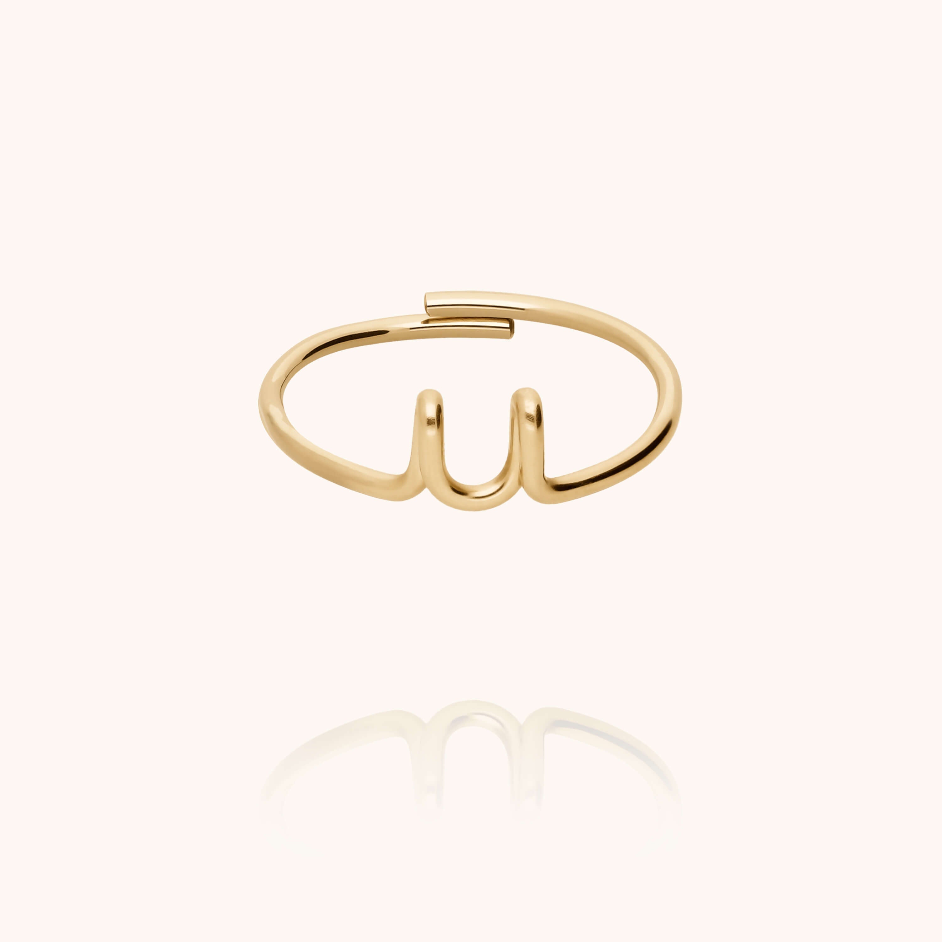 Original ring with initials letter u personalisation yellow gold handmade Atelier Paulin Australia --letter_u