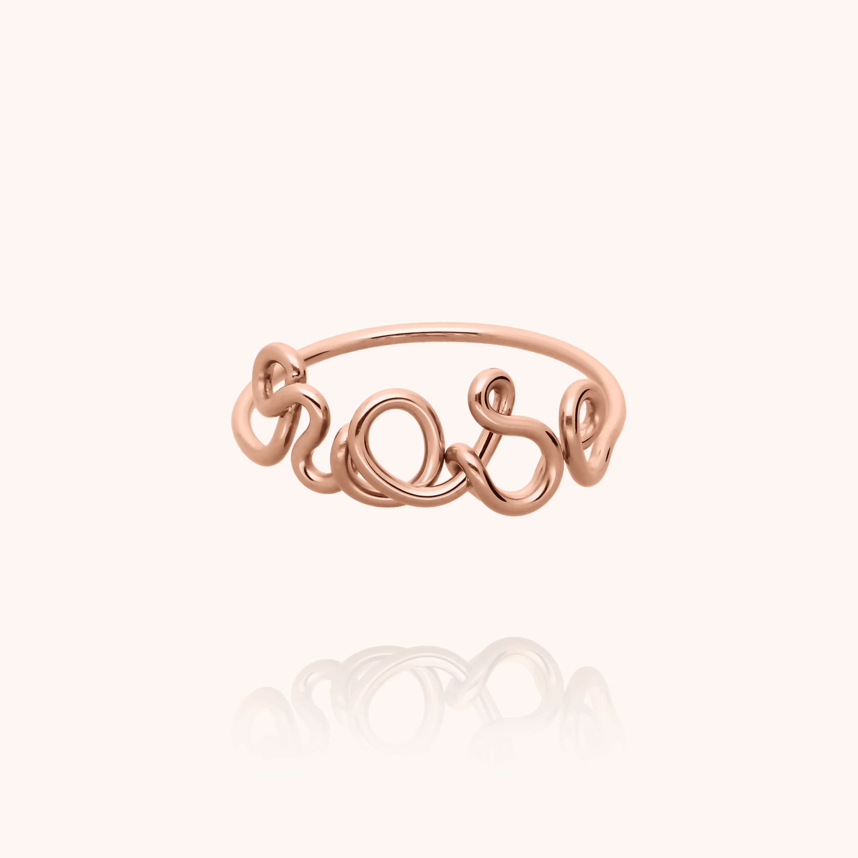 Original ring personalised with name 14k rose gold-filled handcrafted Atelier Paulin Australia