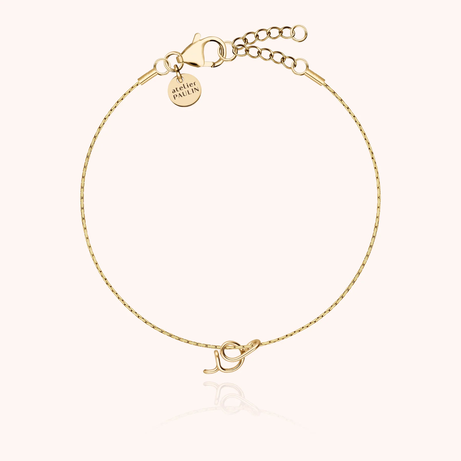 personalised initial chain bracelet letter O 14k gold filled handmade Atelier Paulin Australia --letter_o