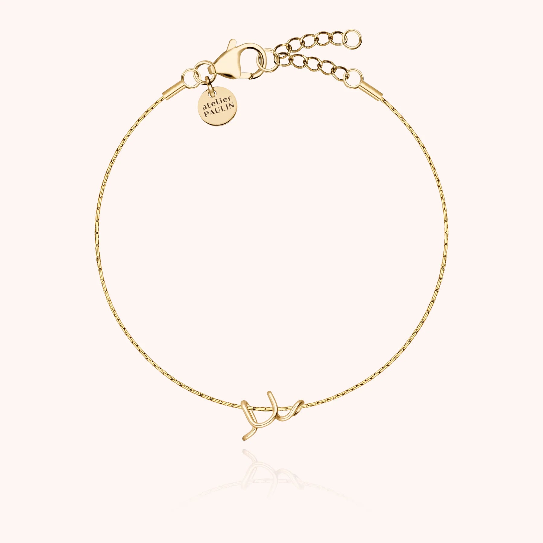 personalised initial chain bracelet letter U 14k gold filled handmade Atelier Paulin Australia --letter_u