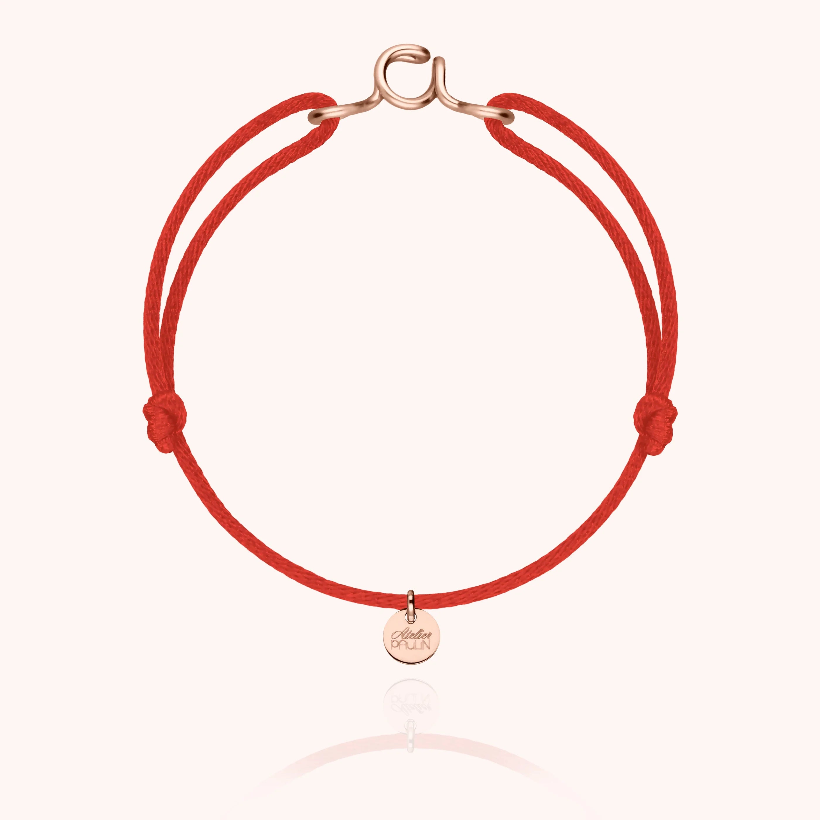silk cord bracelet personalised letter initial atelier paulin --colour_red