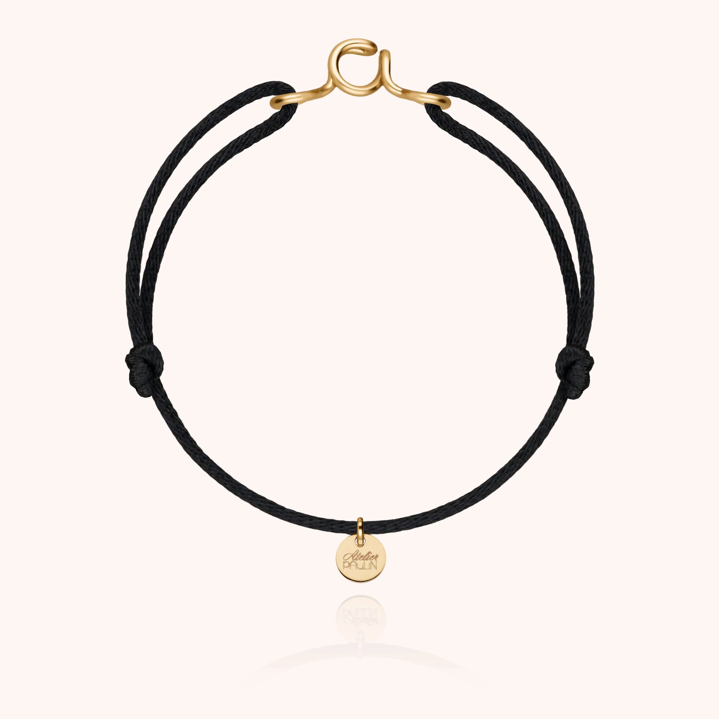 silk cord bracelet personalised letter initial yellow gold filled atelier paulin --colour_black