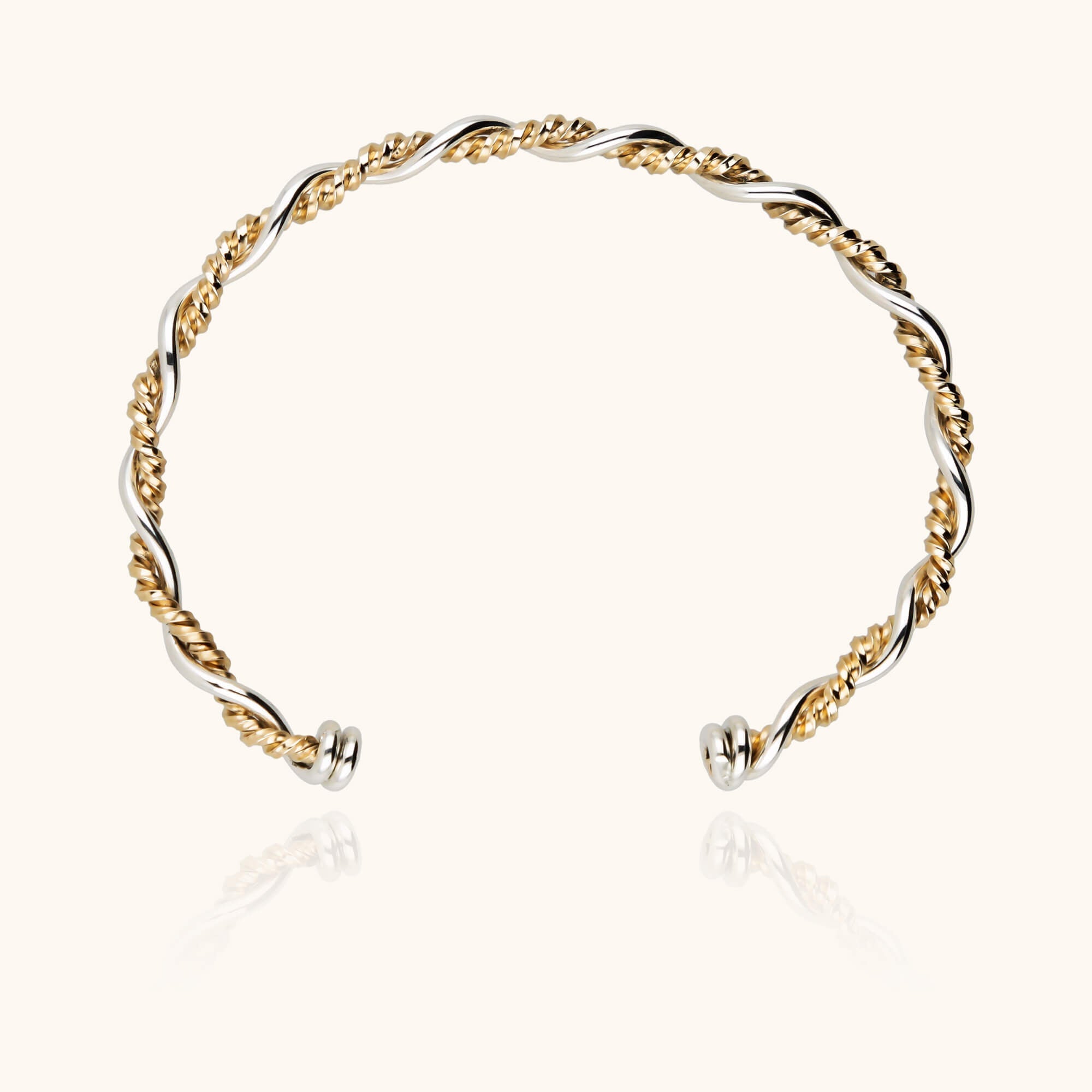 Bramble bangle bracelet 14k yellow gold-filled twisted wire side view Atelier Paulin Australia