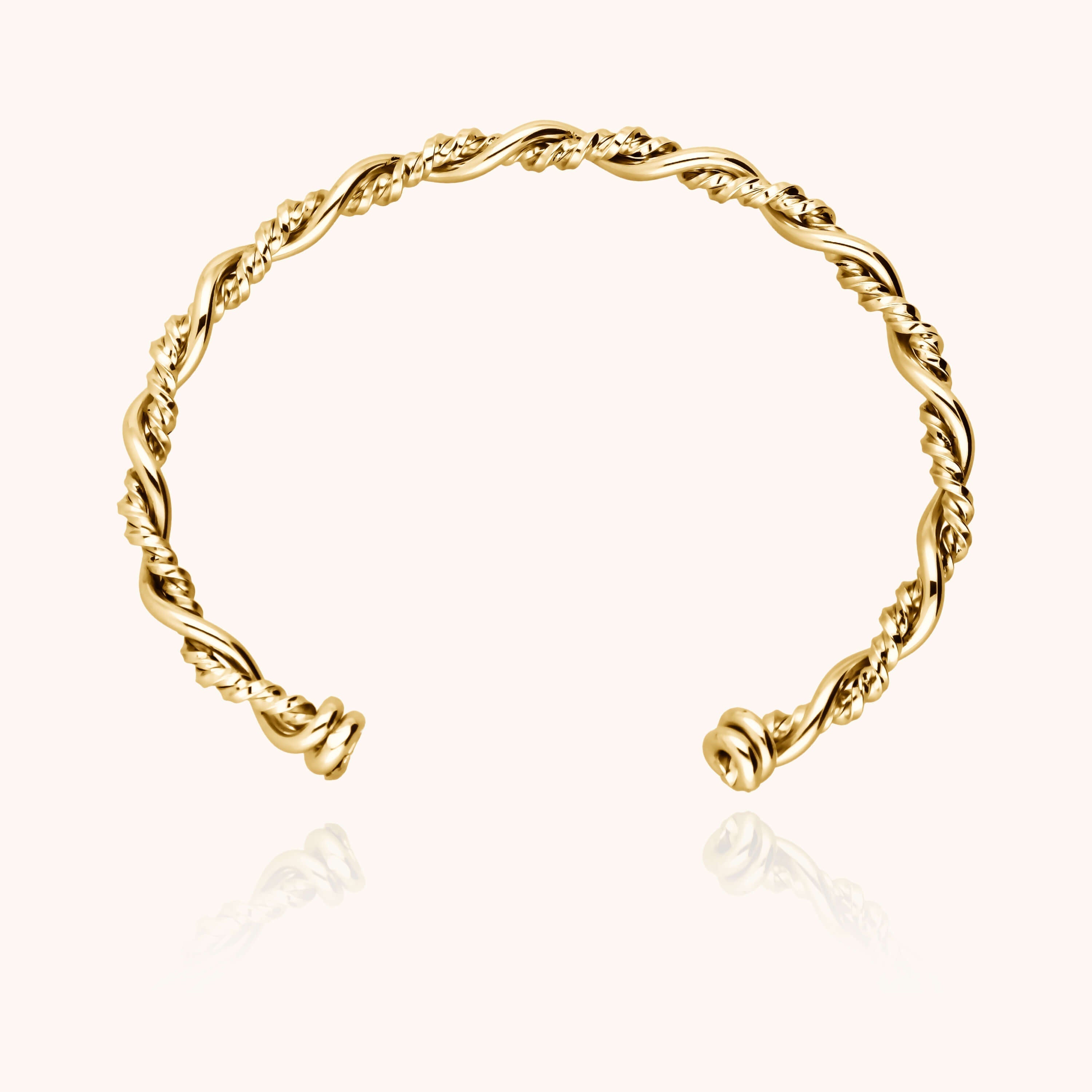 Bramble bangle bracelet 14K yellow gold-filled twisted wire side view Atelier Paulin Australia
