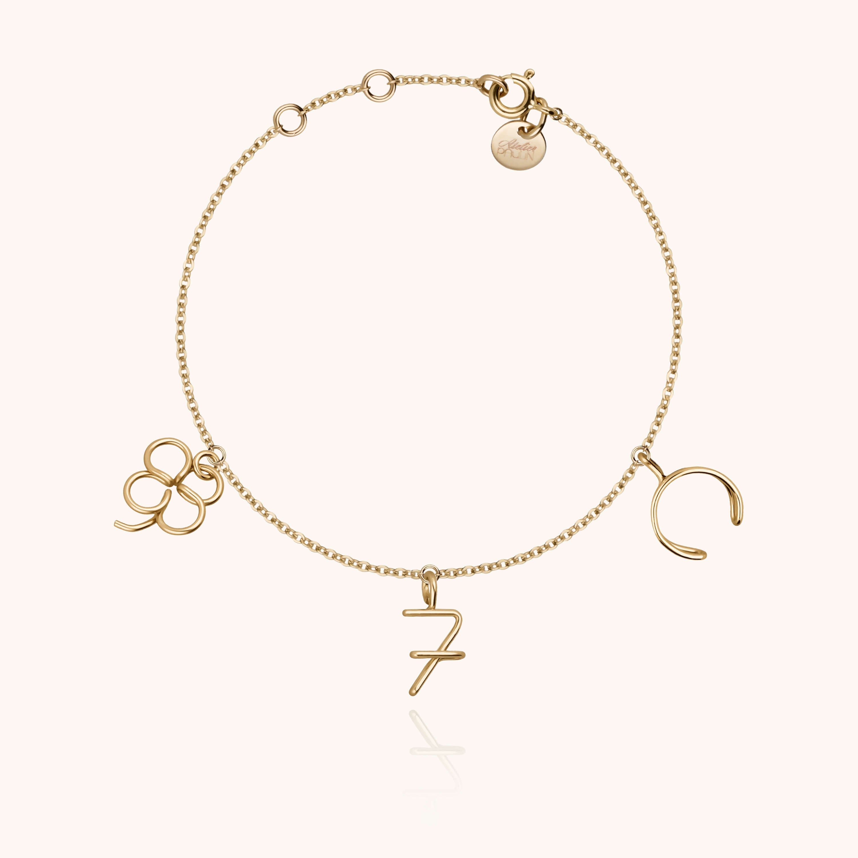 Charms Bracelet Wish Me Luck - 14k yellow gold-filled