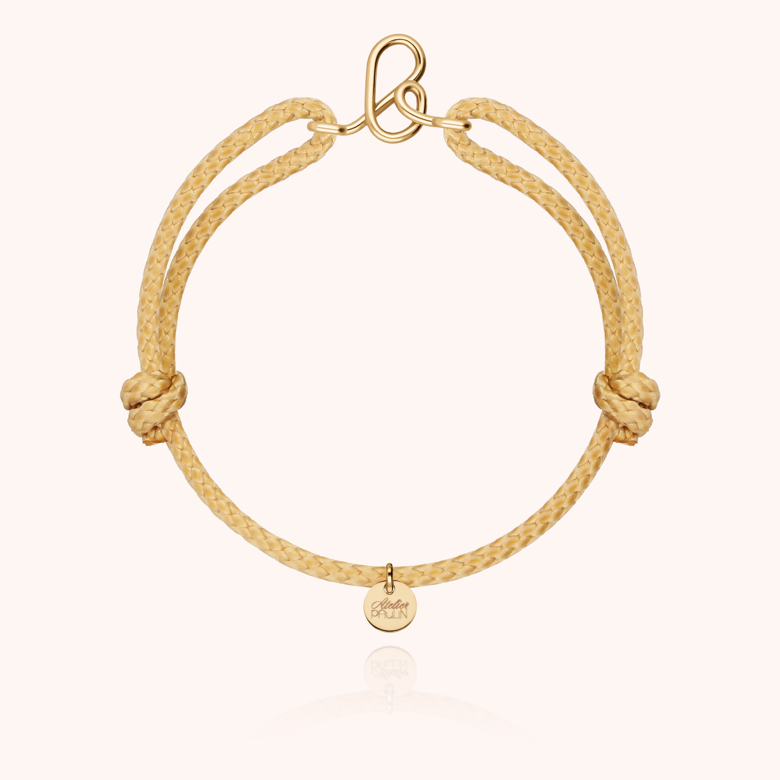 Initial Cord Bracelet for Him - 14k yellow gold-filled