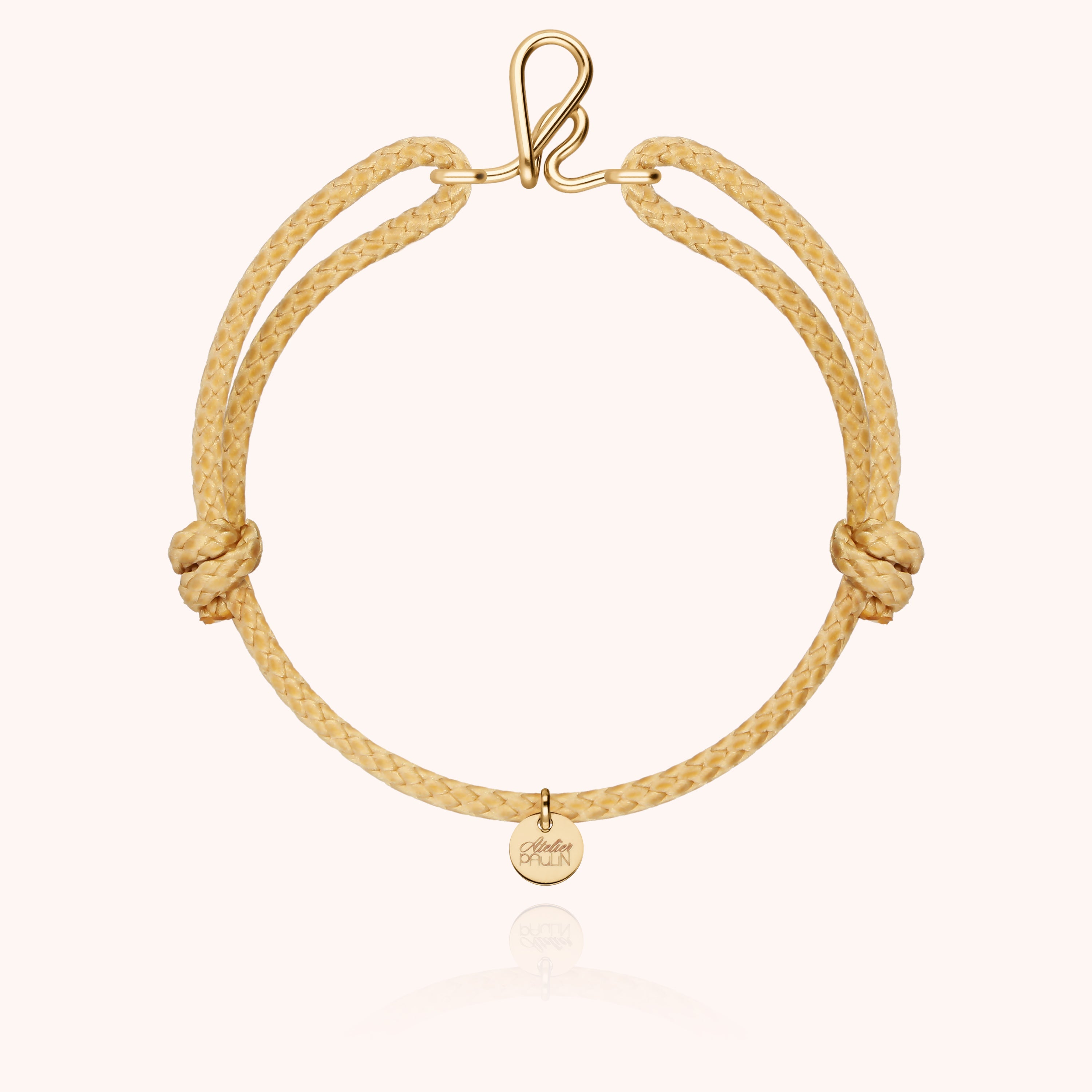Initial Cord Bracelet for Him - 14k yellow gold-filled