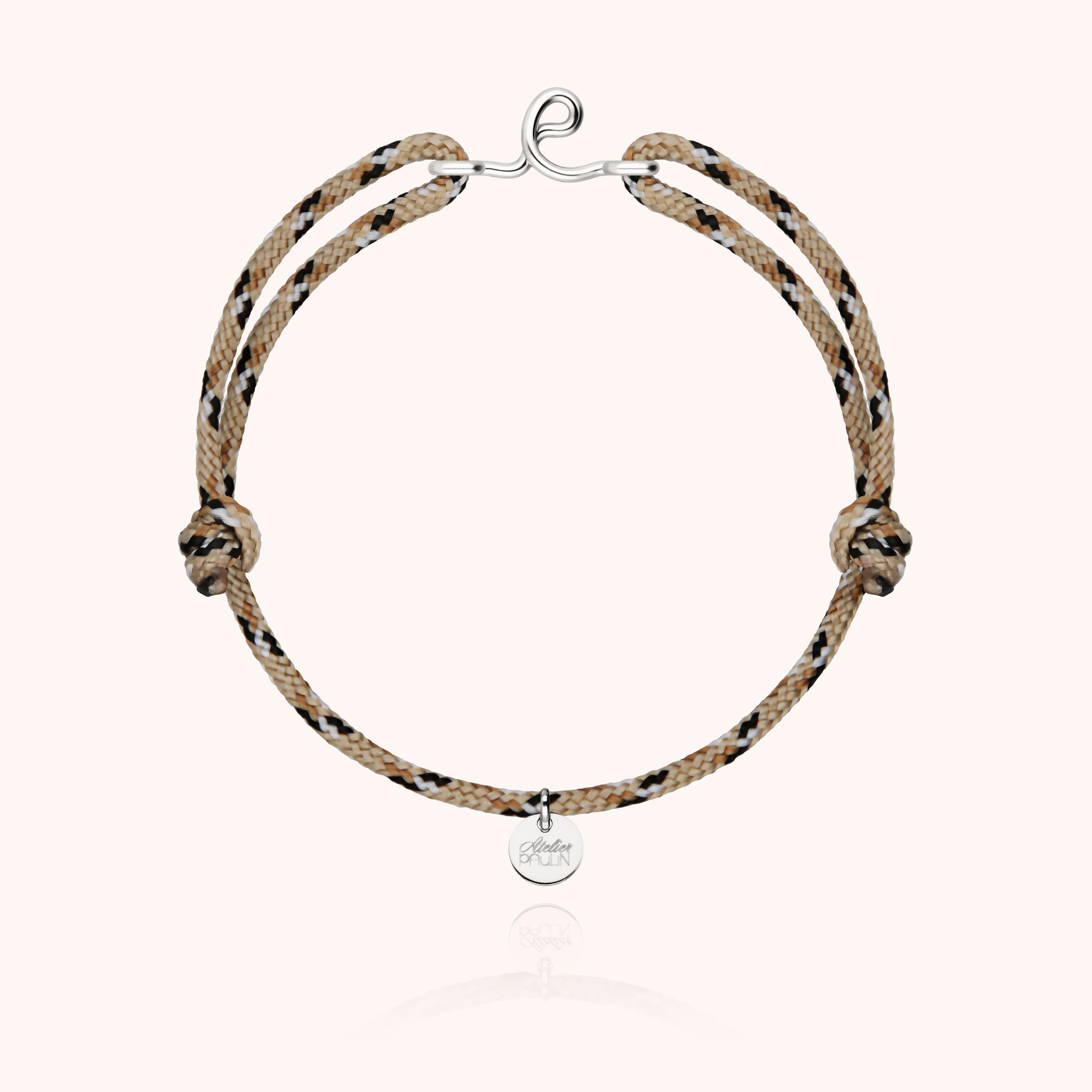 Initial Knot Cord Bracelet - silver