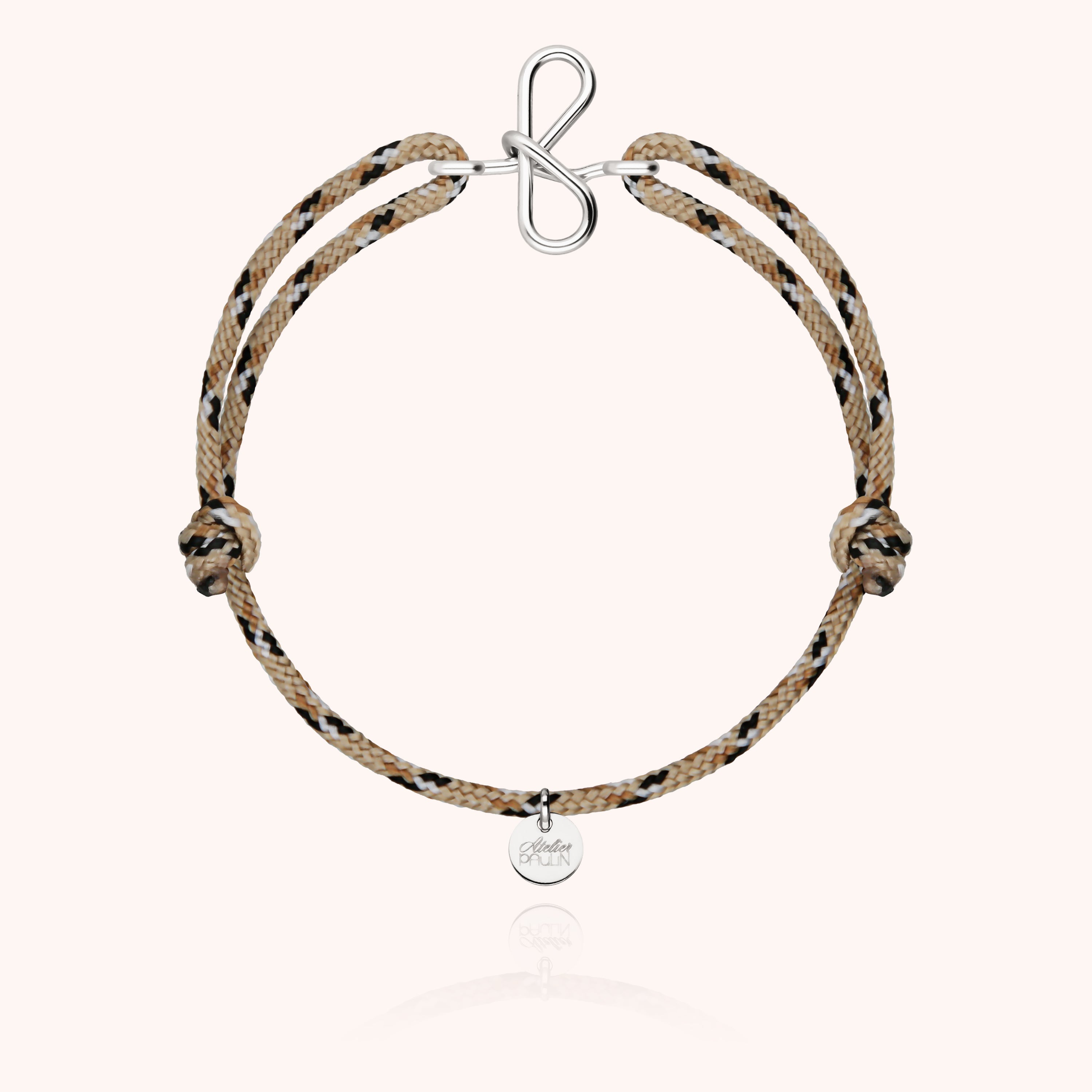 Initial Knot Cord Bracelet - silver