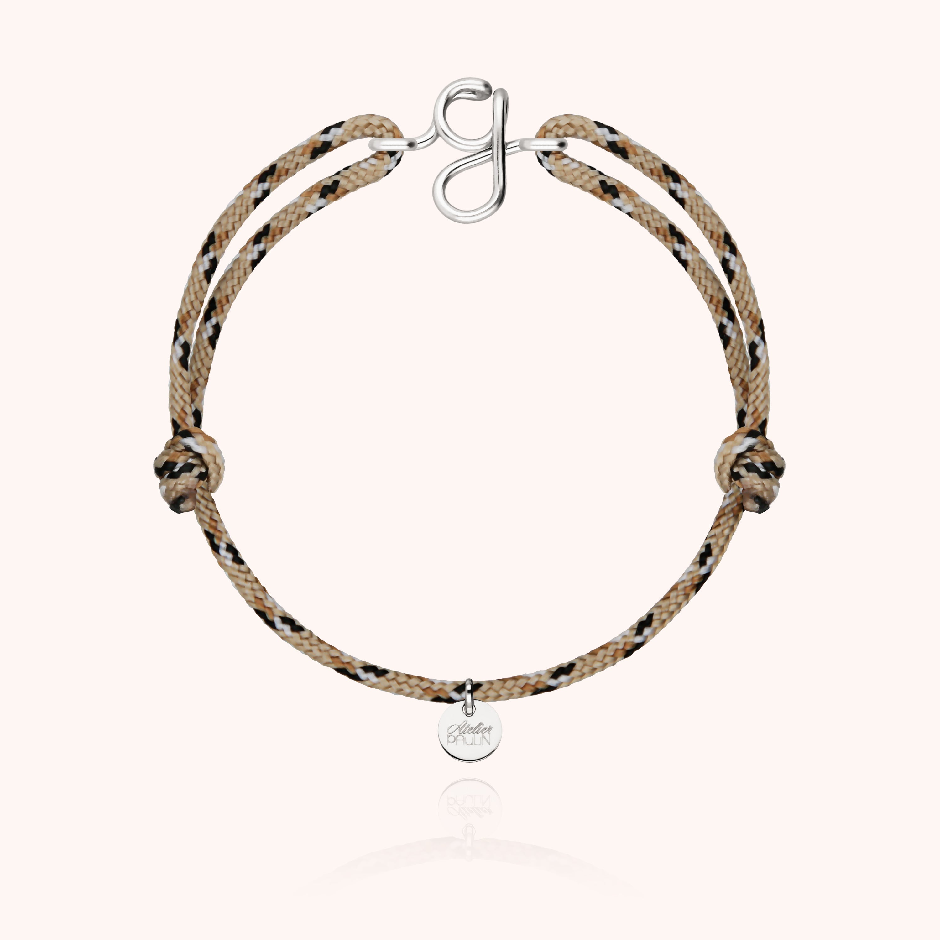 Initial Knot Cord Bracelet - silver