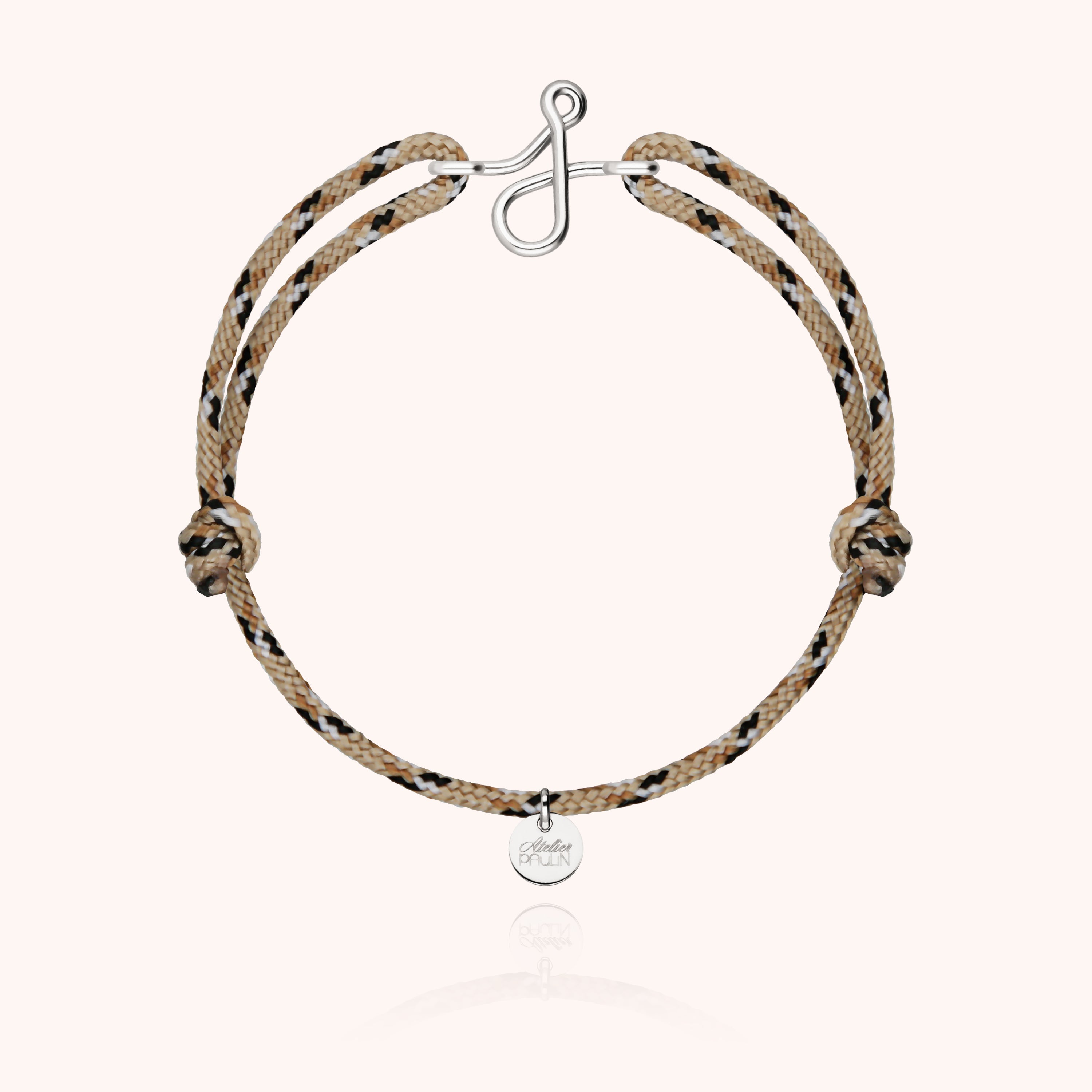Initial Knot Cord Bracelet - silver