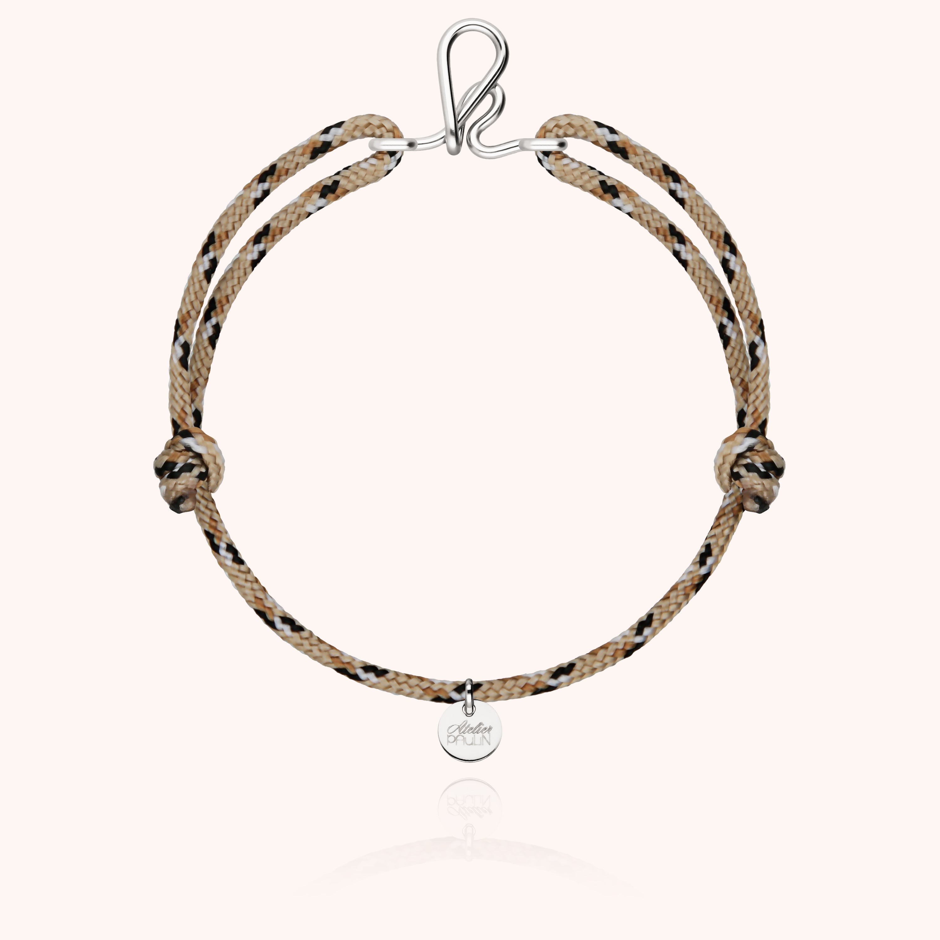 Initial Knot Cord Bracelet - silver