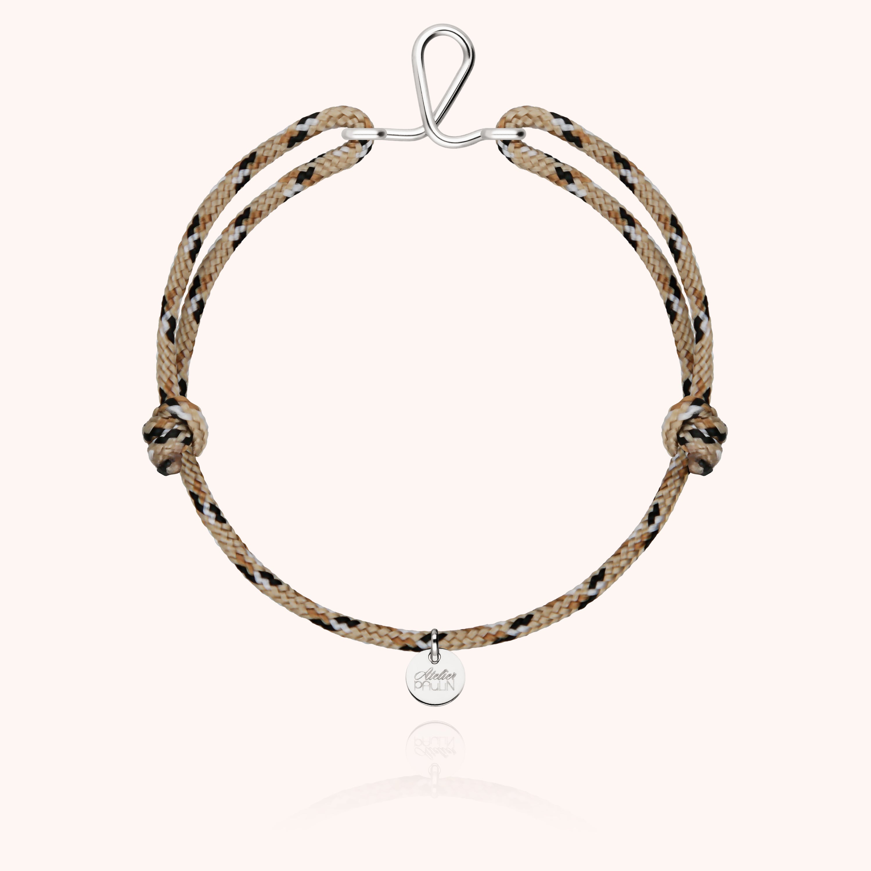 Initial Knot Cord Bracelet - silver