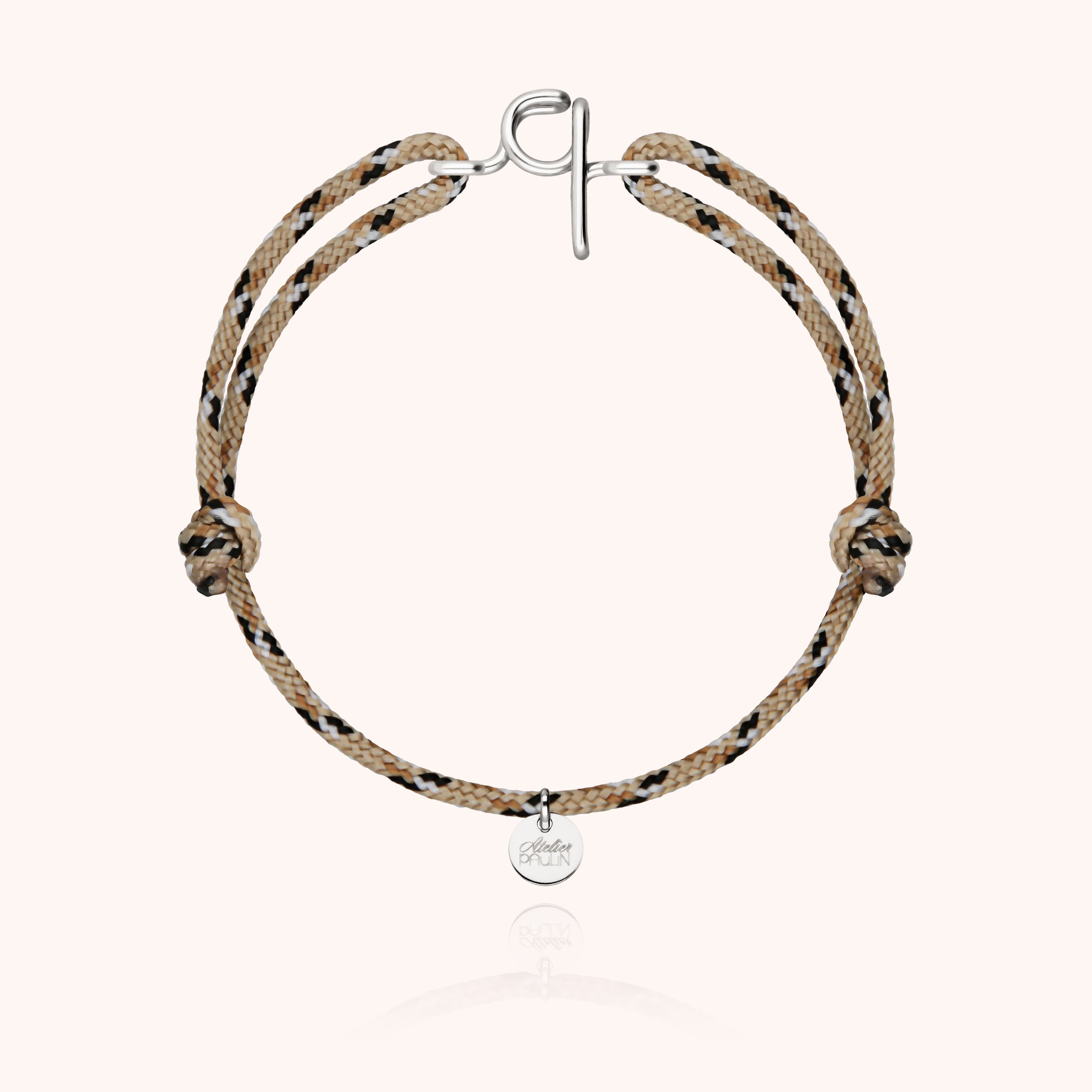 Initial Knot Cord Bracelet - silver