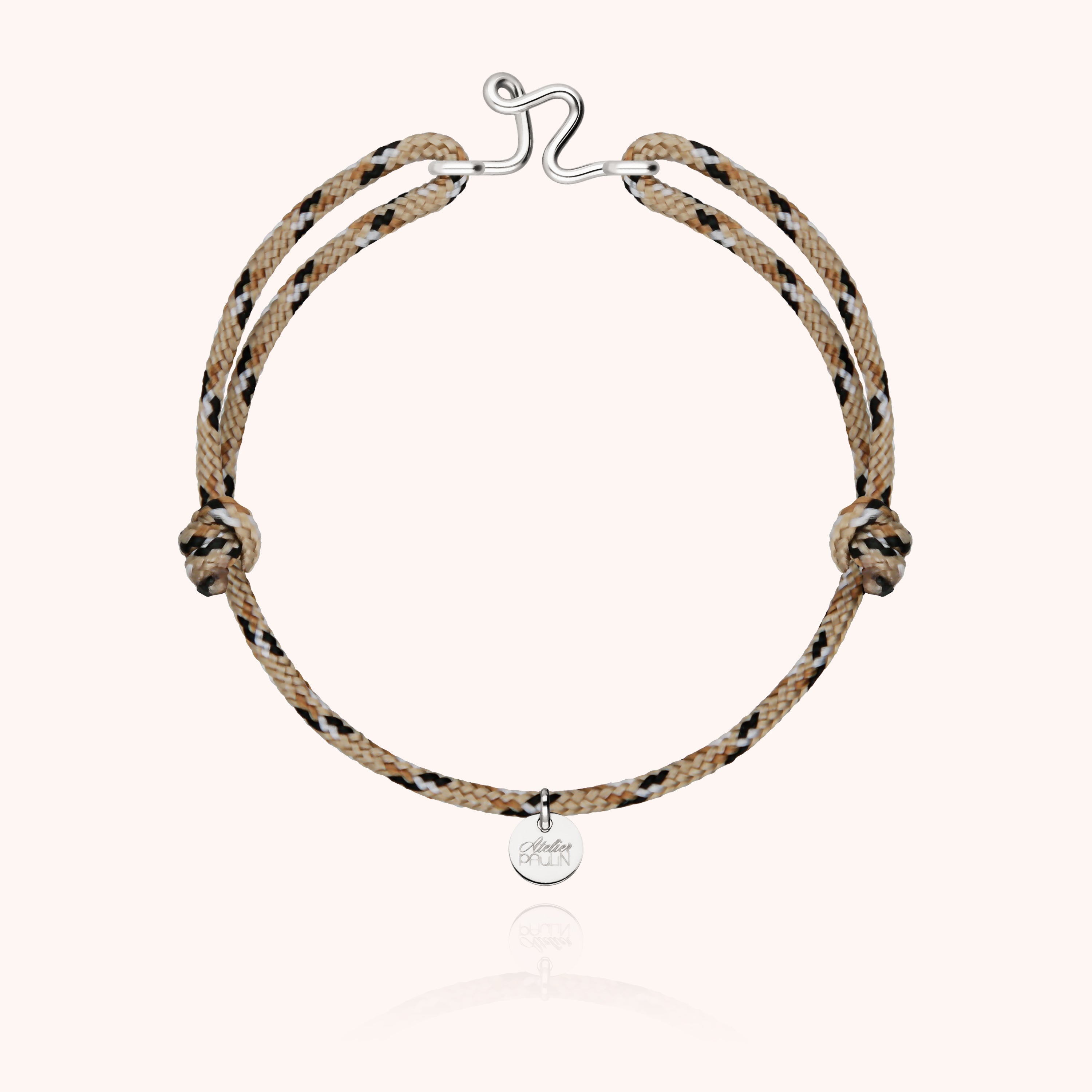 Initial Knot Cord Bracelet - silver