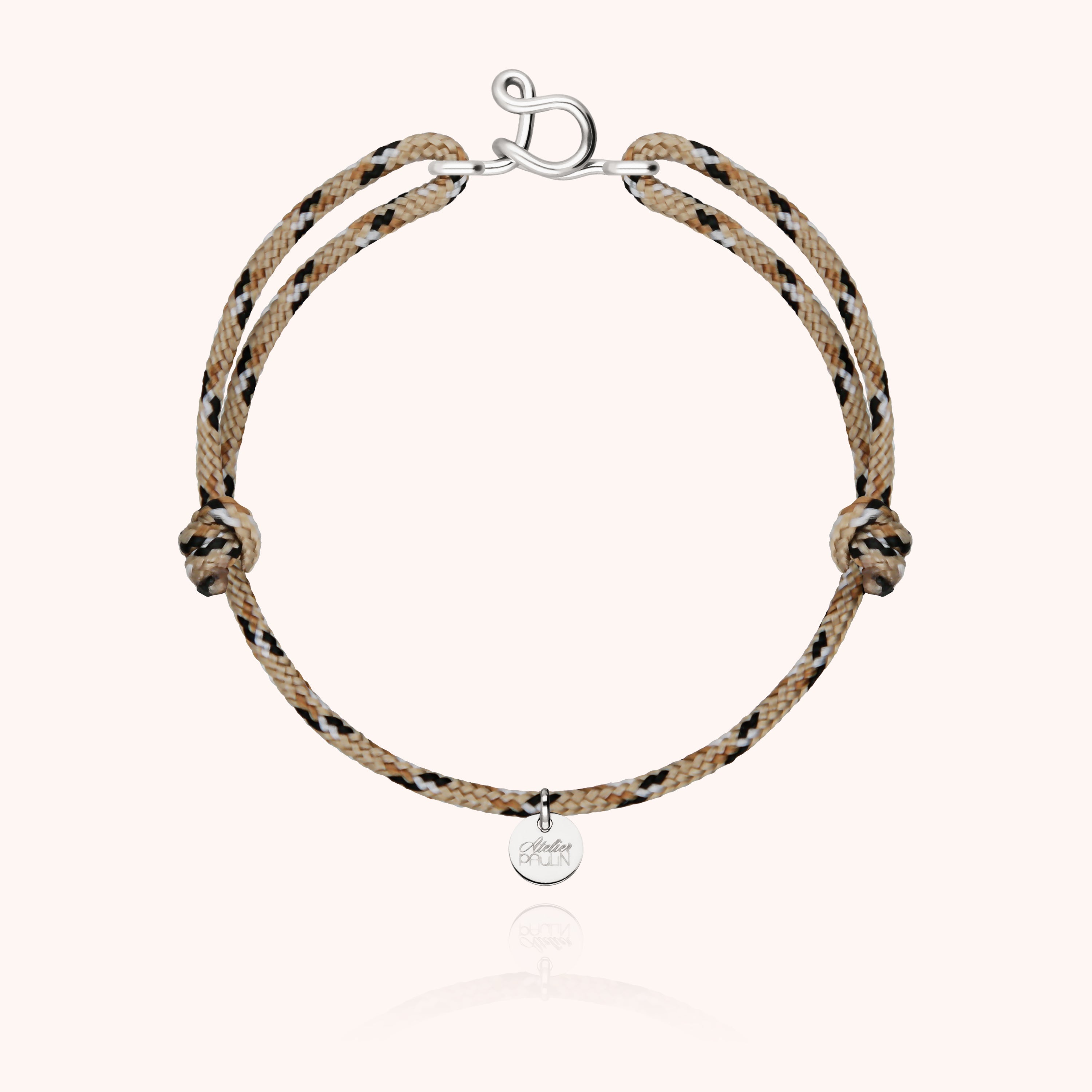 Initial Knot Cord Bracelet - silver