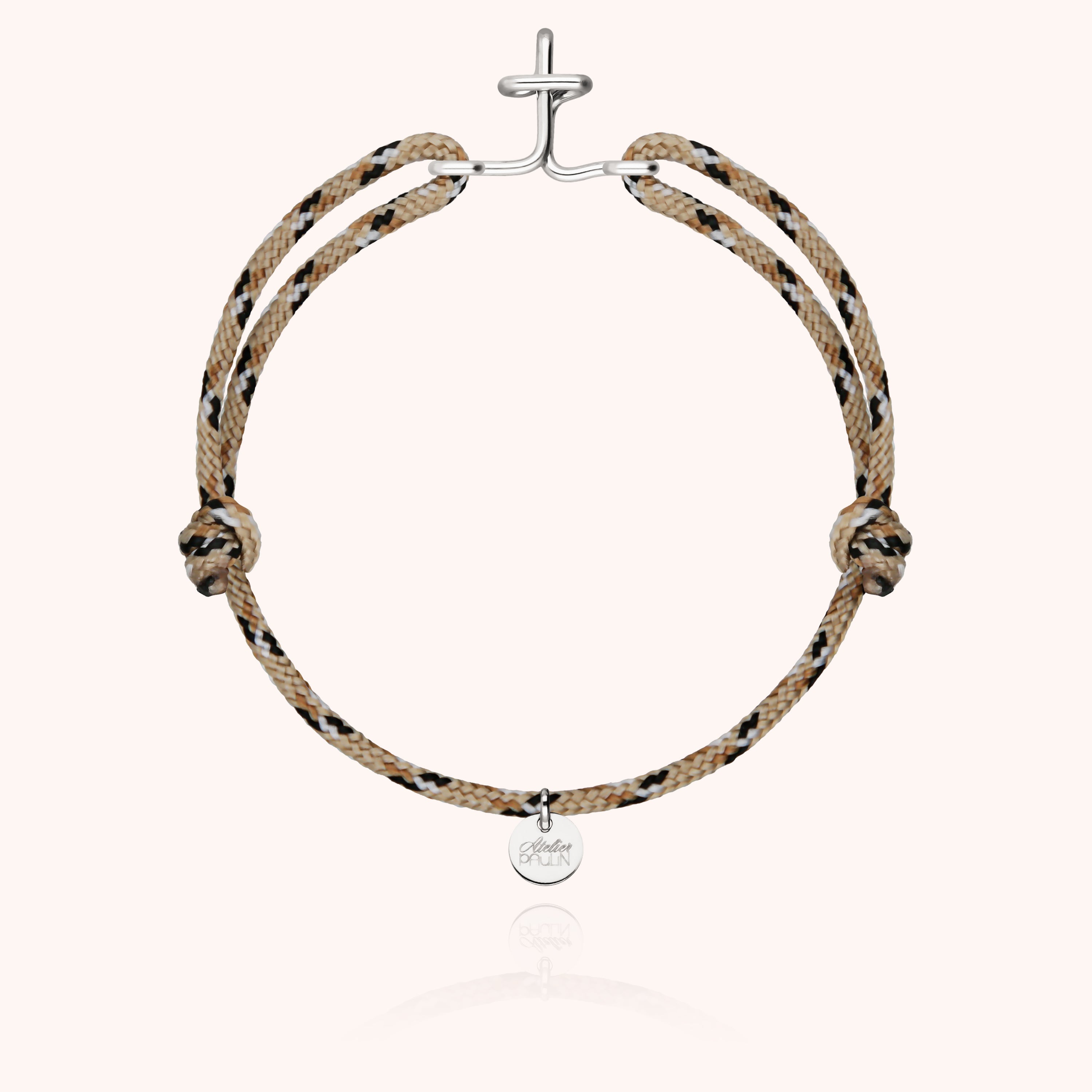 Initial Knot Cord Bracelet - silver