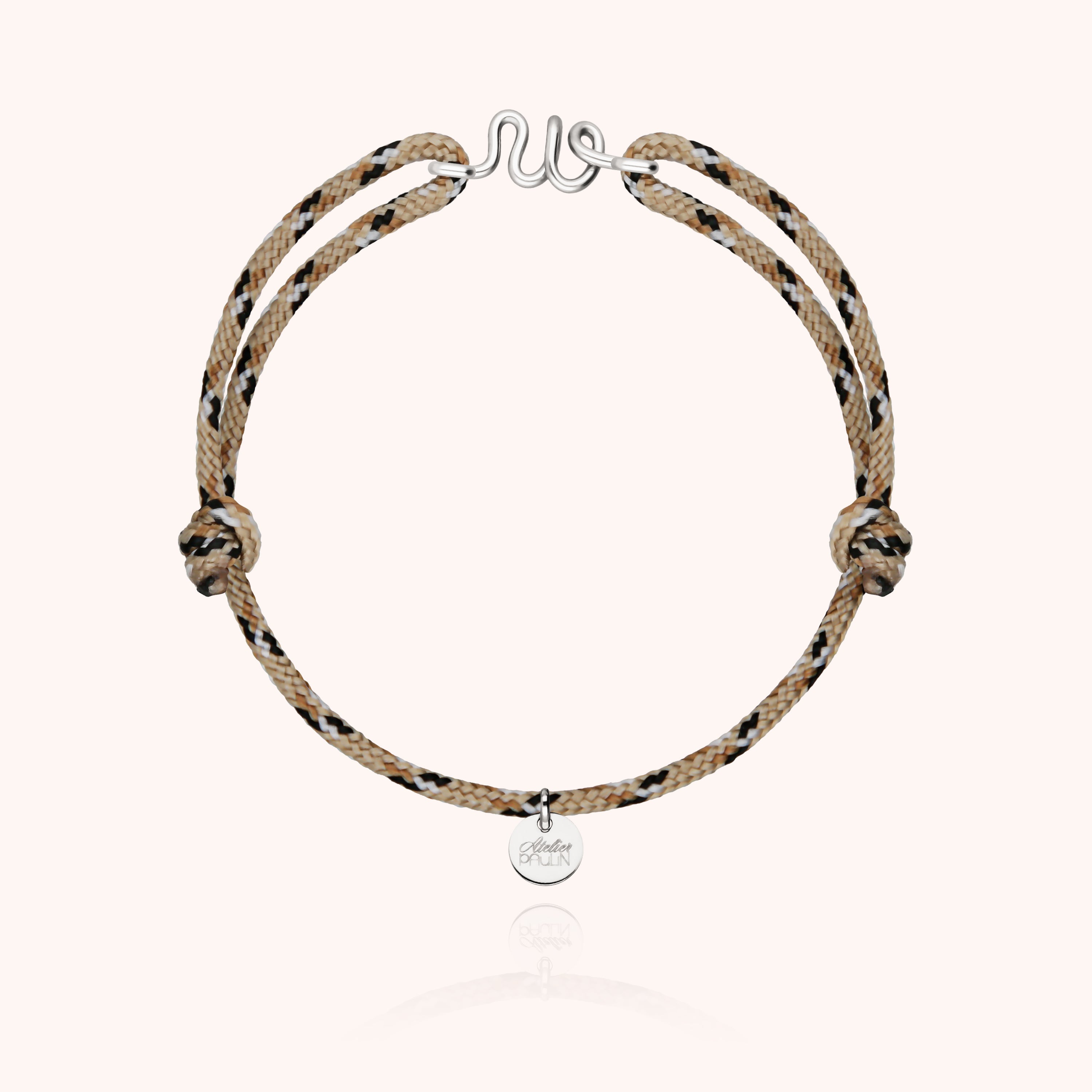 Initial Knot Cord Bracelet - silver