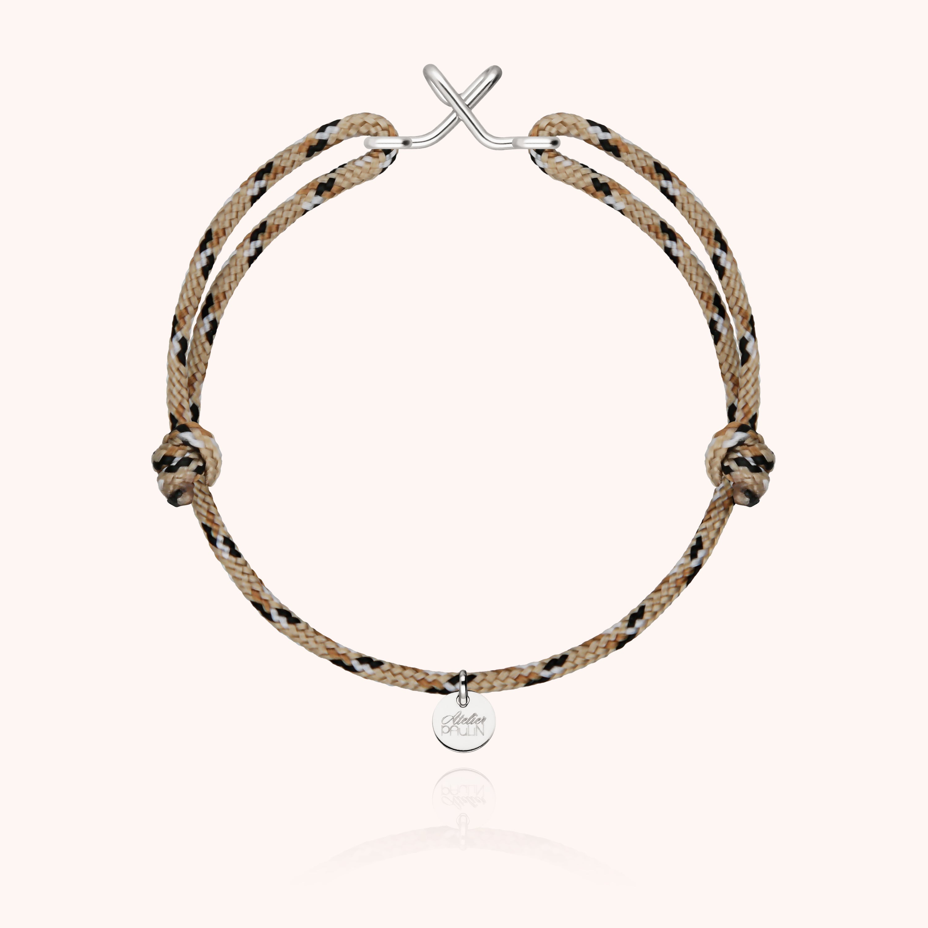 Initial Knot Cord Bracelet - silver