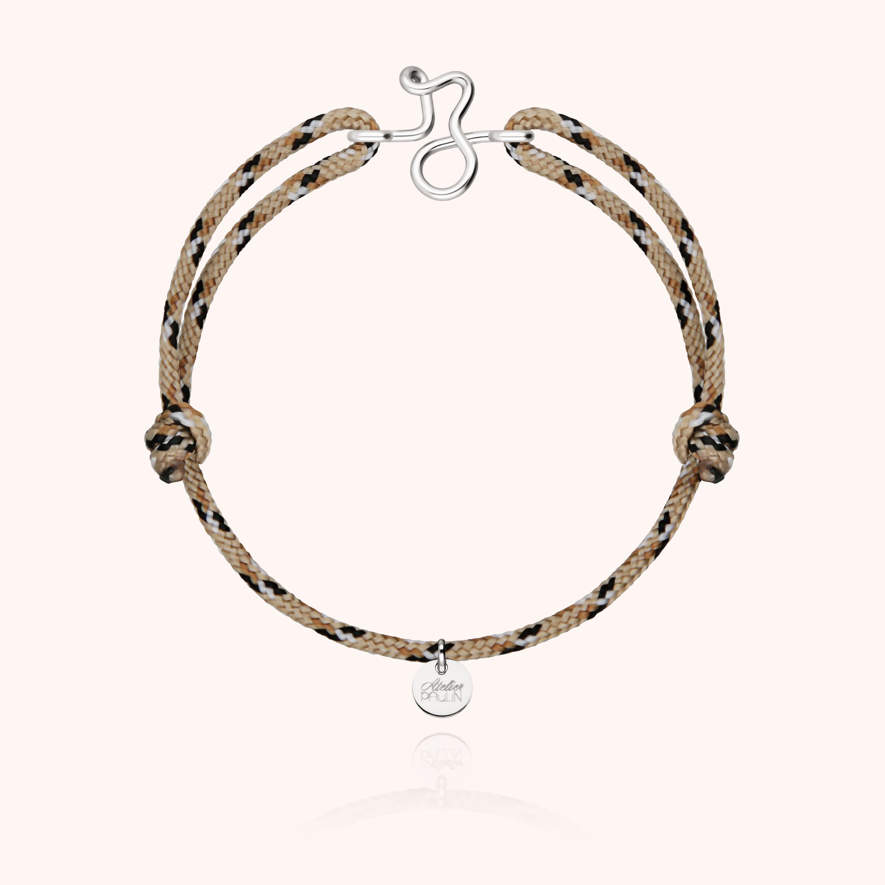 Initial Knot Cord Bracelet - silver