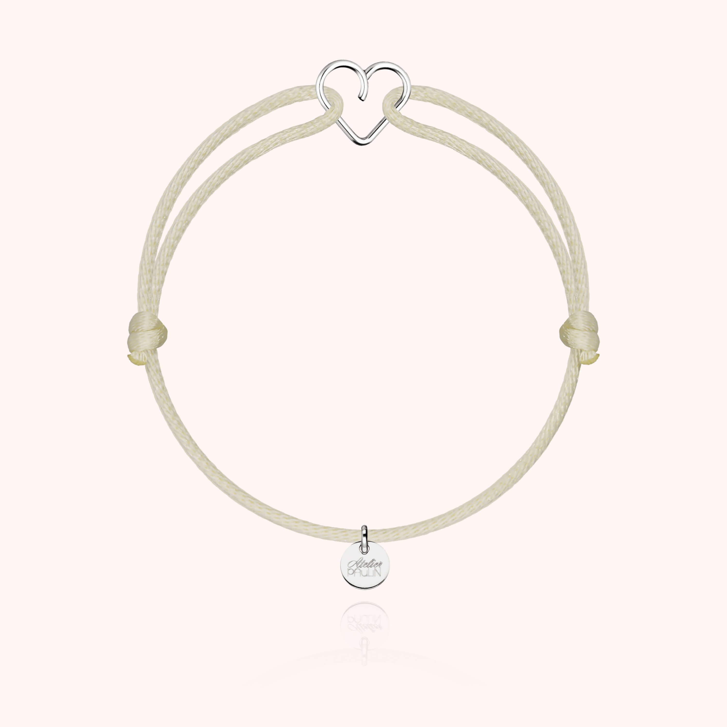 Mini heart shaped cord bracelet kids atelier paulin --colour_nude