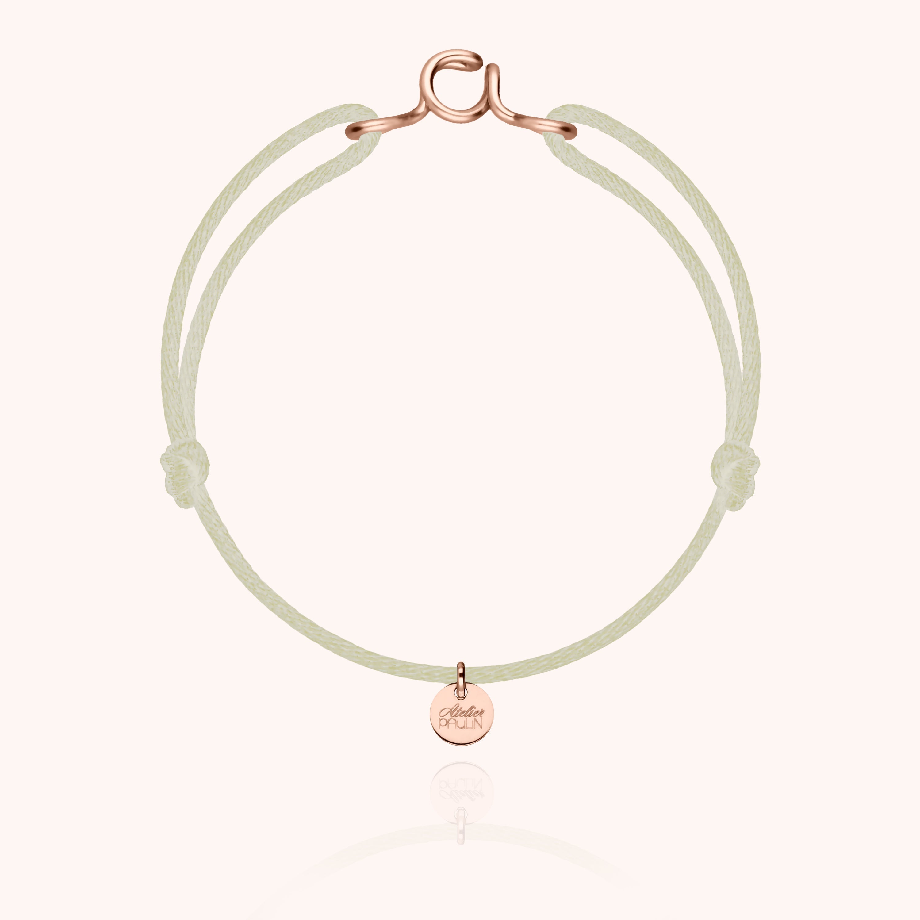 silk cord bracelet personalised letter initial atelier paulin --colour_nude