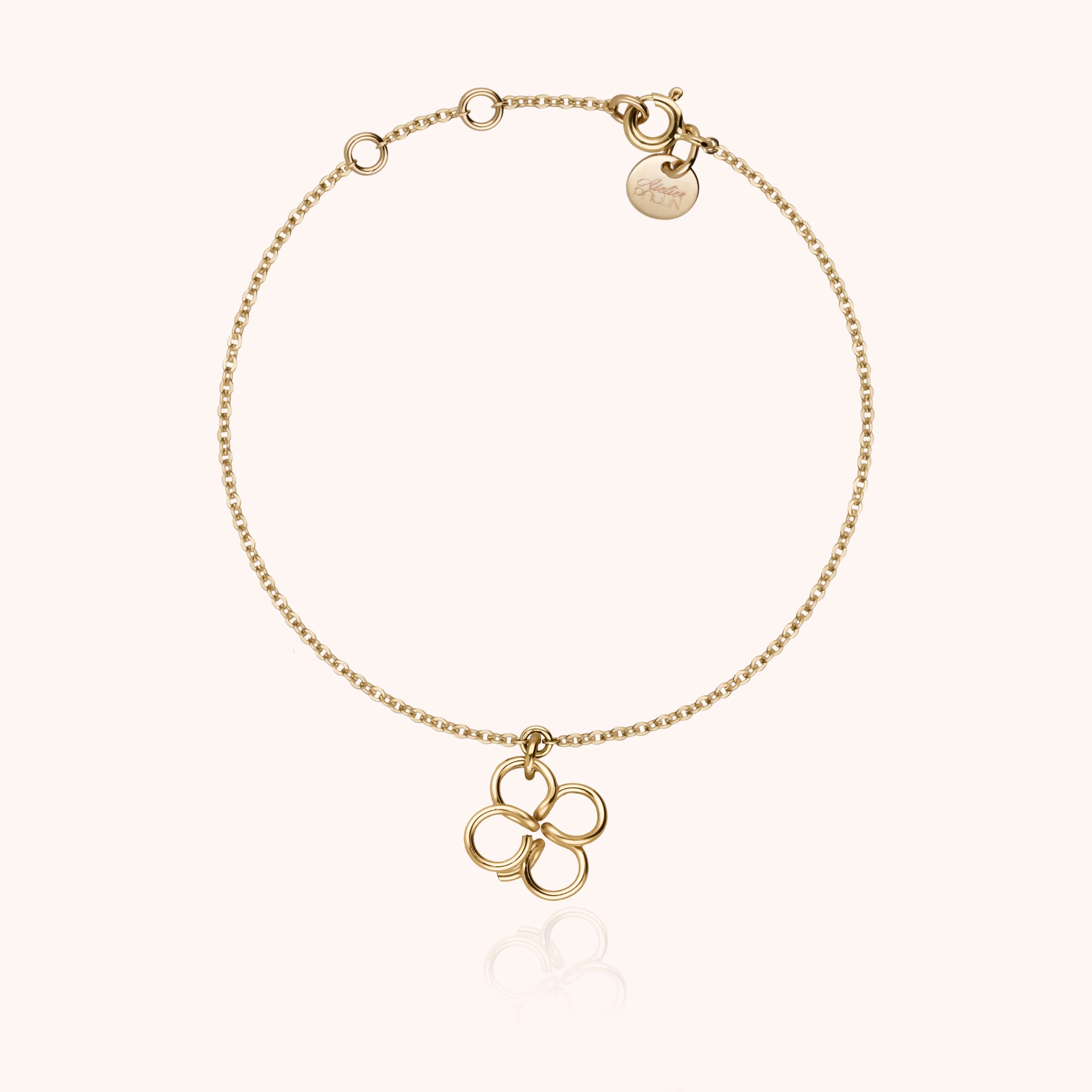 Lucky One Clover Charm Bracelet - 14k yellow gold-filled