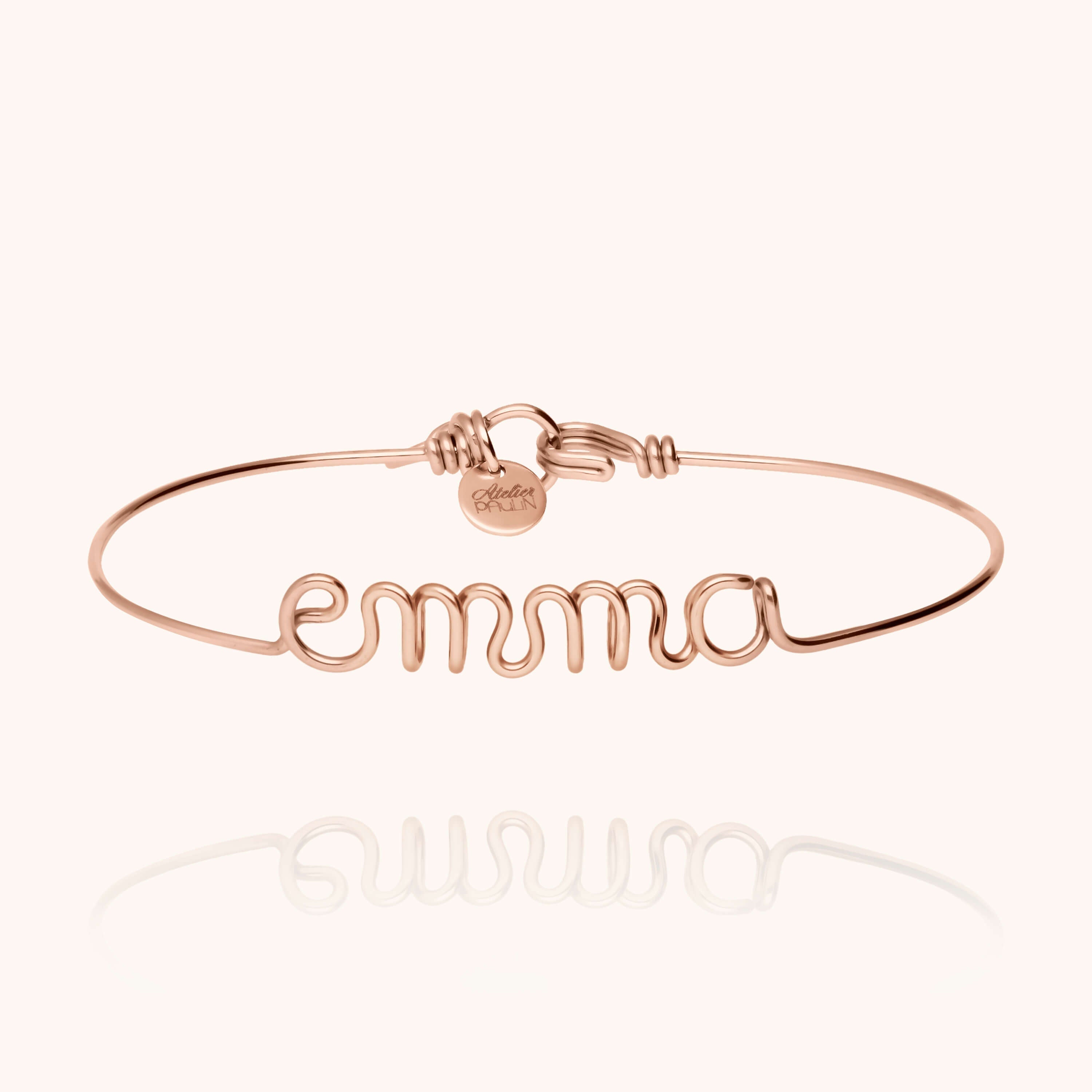 Original wire bracelet with name personalisation emma 14k rose gold-filled handcrafted Atelier Paulin Australia